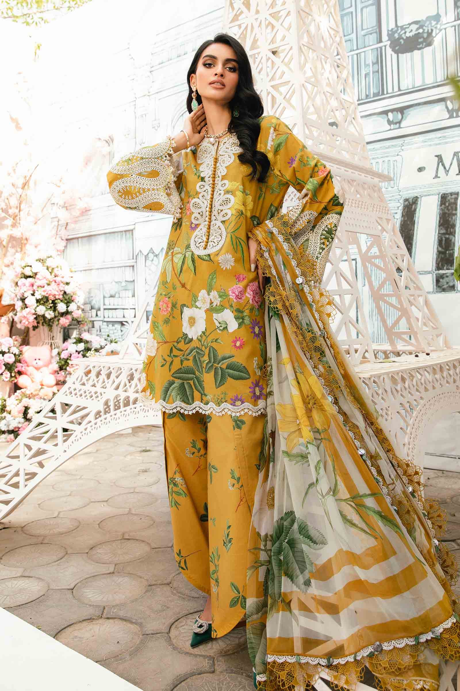 3 Piece Unstitched Embroidered Lawn Suit | MPT-2604-B - Image 6