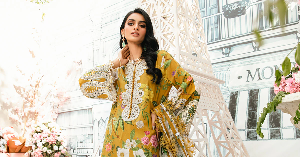 3 Piece Unstitched Embroidered Lawn Suit | MPT-2604-B - Image 7