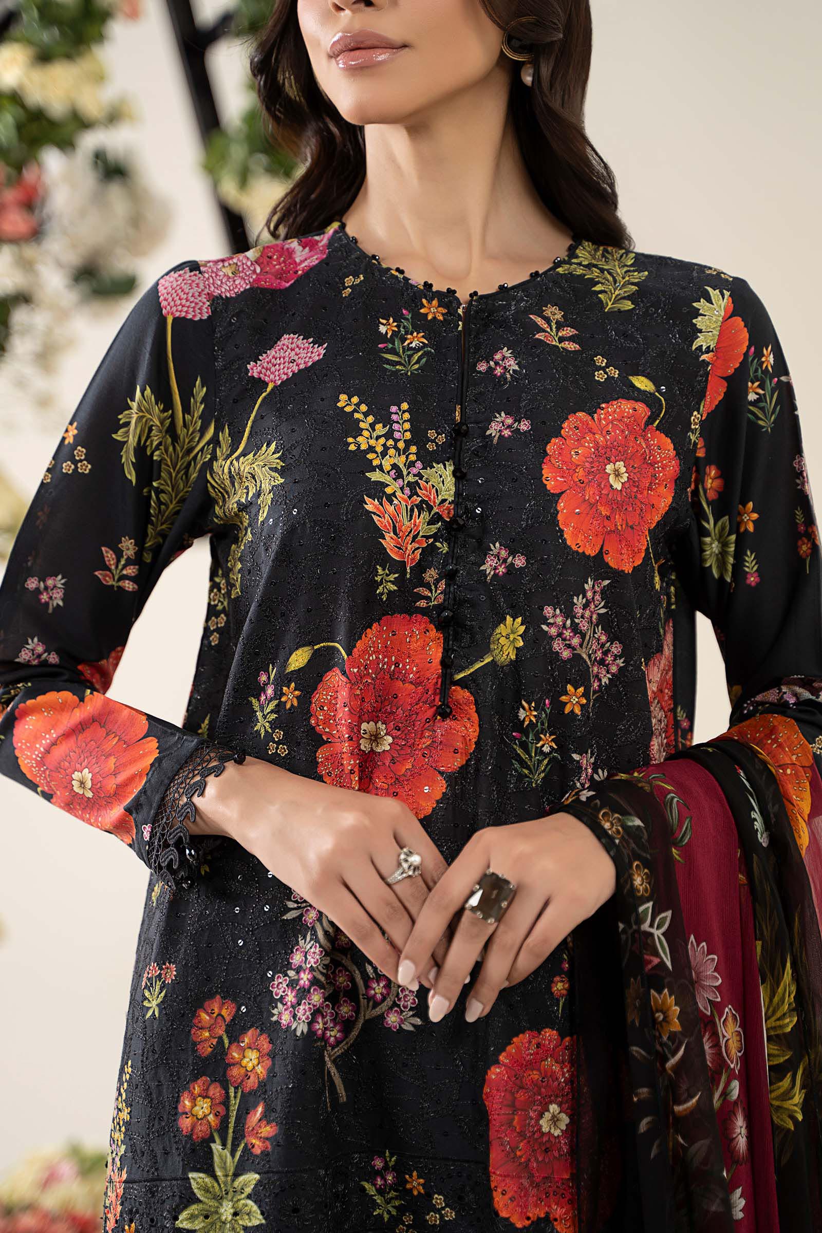 3 Piece Unstitched Embroidered Lawn Suit | MPT-2607-B - Image 6