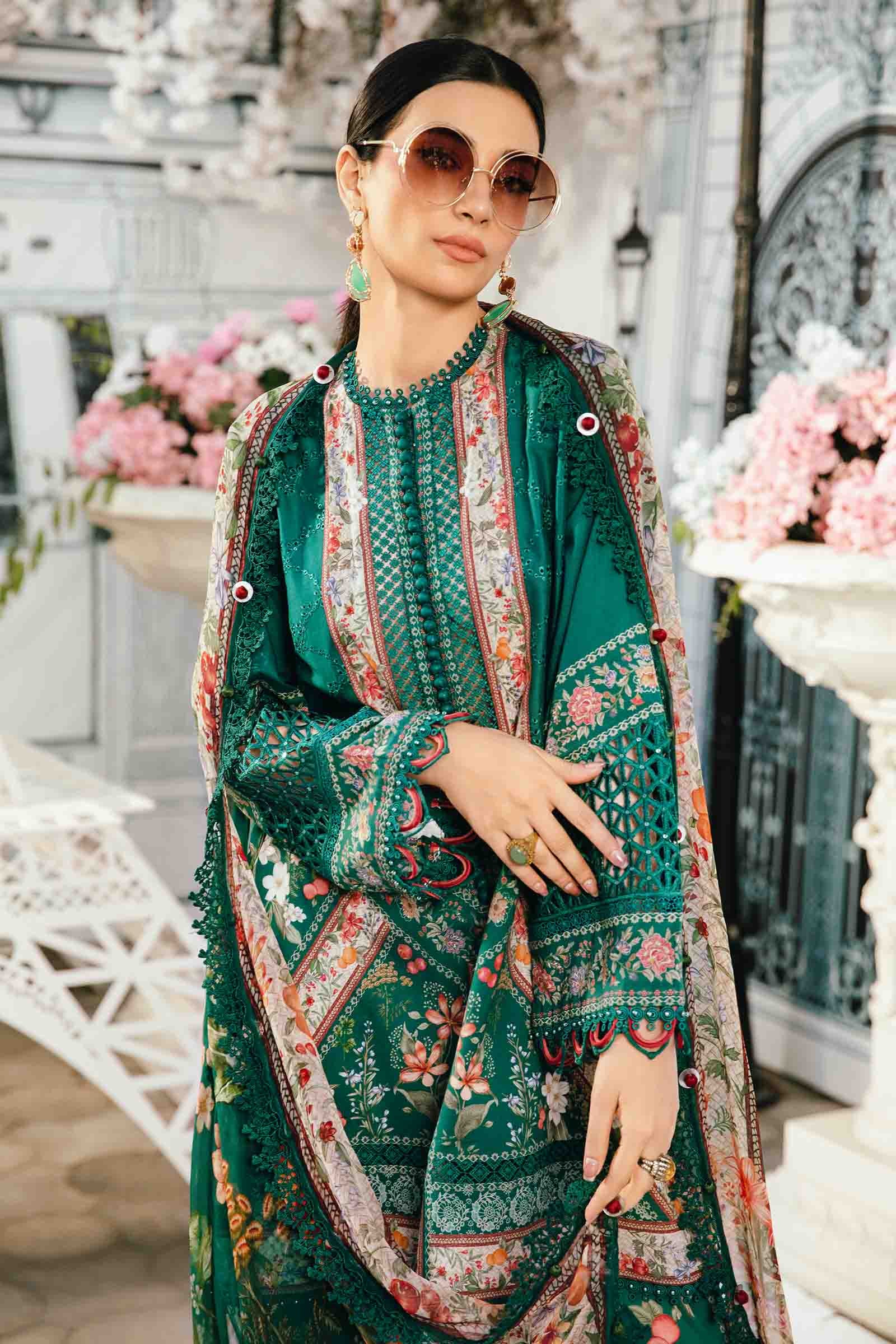 3 Piece Unstitched Embroidered Lawn Suit | MPT-2610-A - Image 3