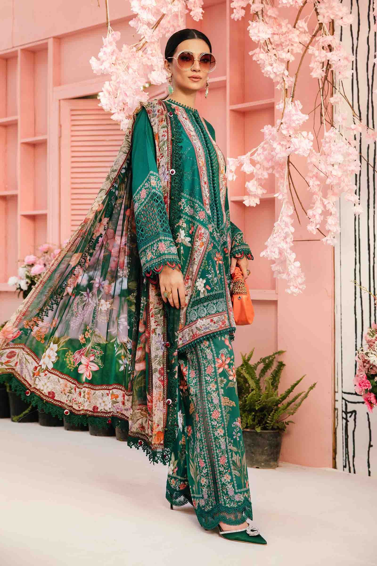 3 Piece Unstitched Embroidered Lawn Suit | MPT-2610-A - Image 7