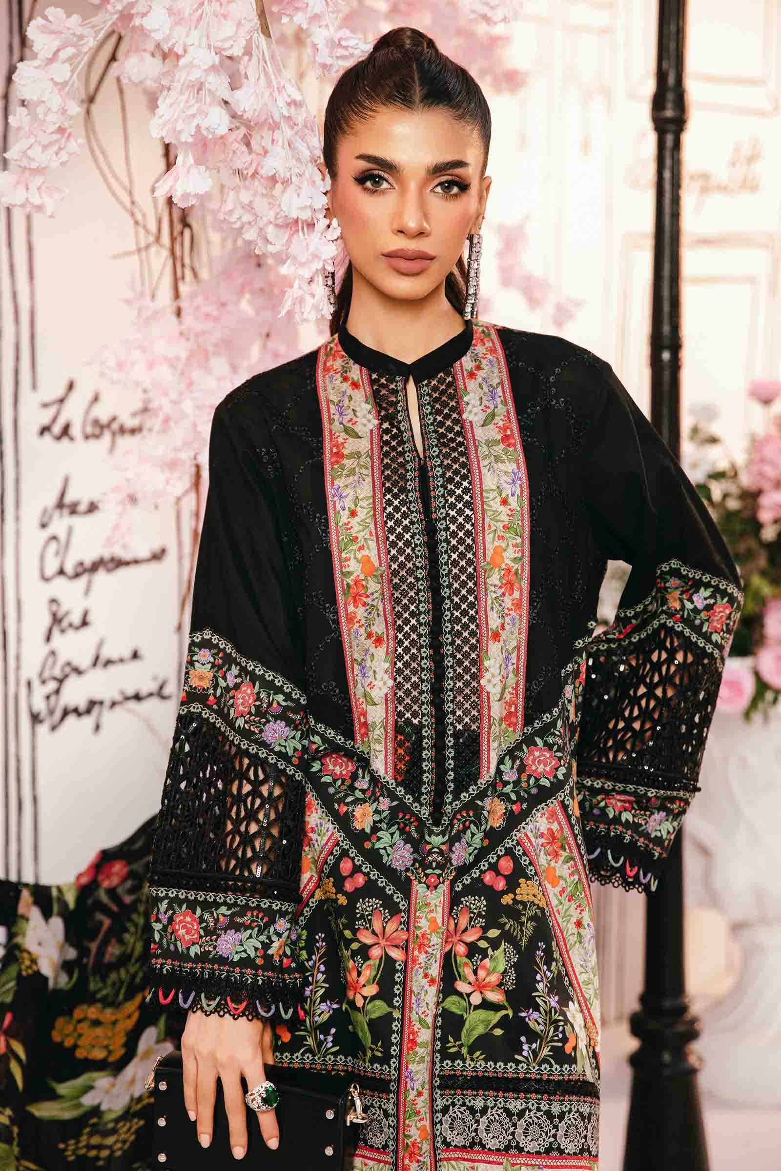 3 Piece Unstitched Embroidered Lawn Suit | MPT-2610-B - Image 2