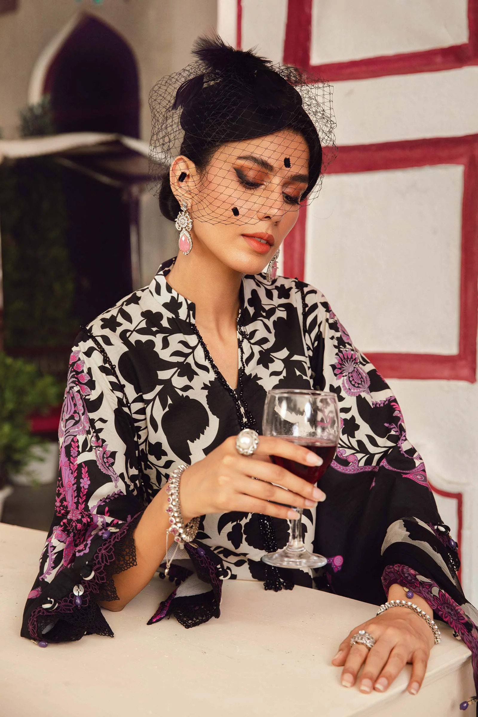 3 Piece Unstitched Embroidered Cambric Suit | MPT-2704-B - Image 3