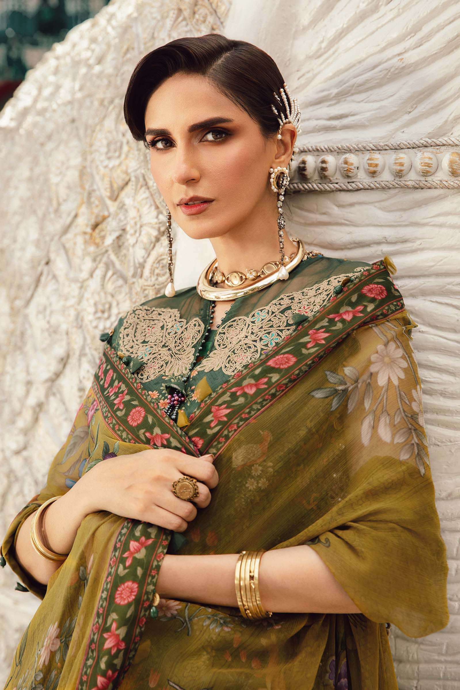 3 Piece Unstitched Embroidered Linen Suit | MPT-2707-B - Image 3