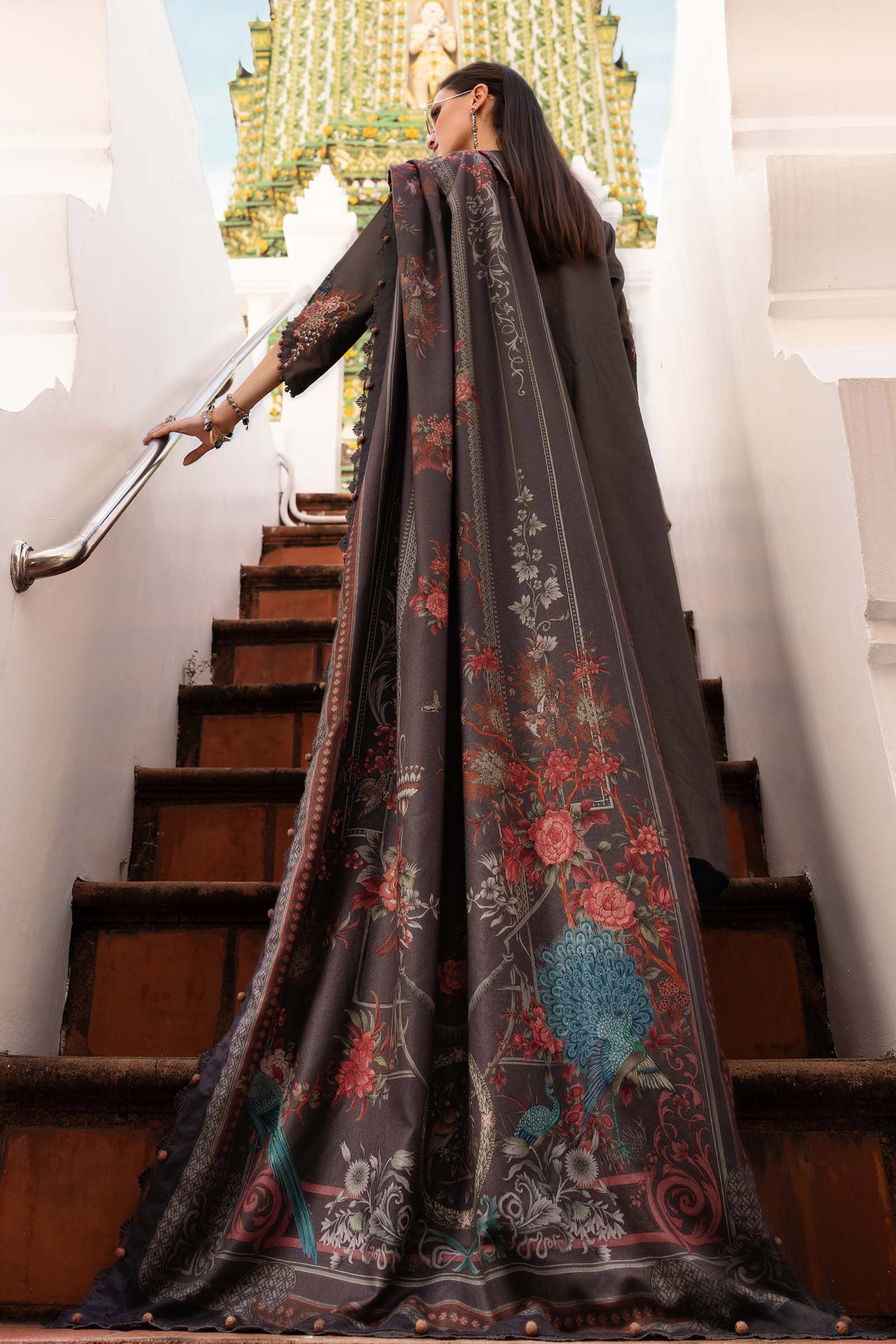 3 Piece Unstitched Embroidered Twill Linen Suit - Image 6