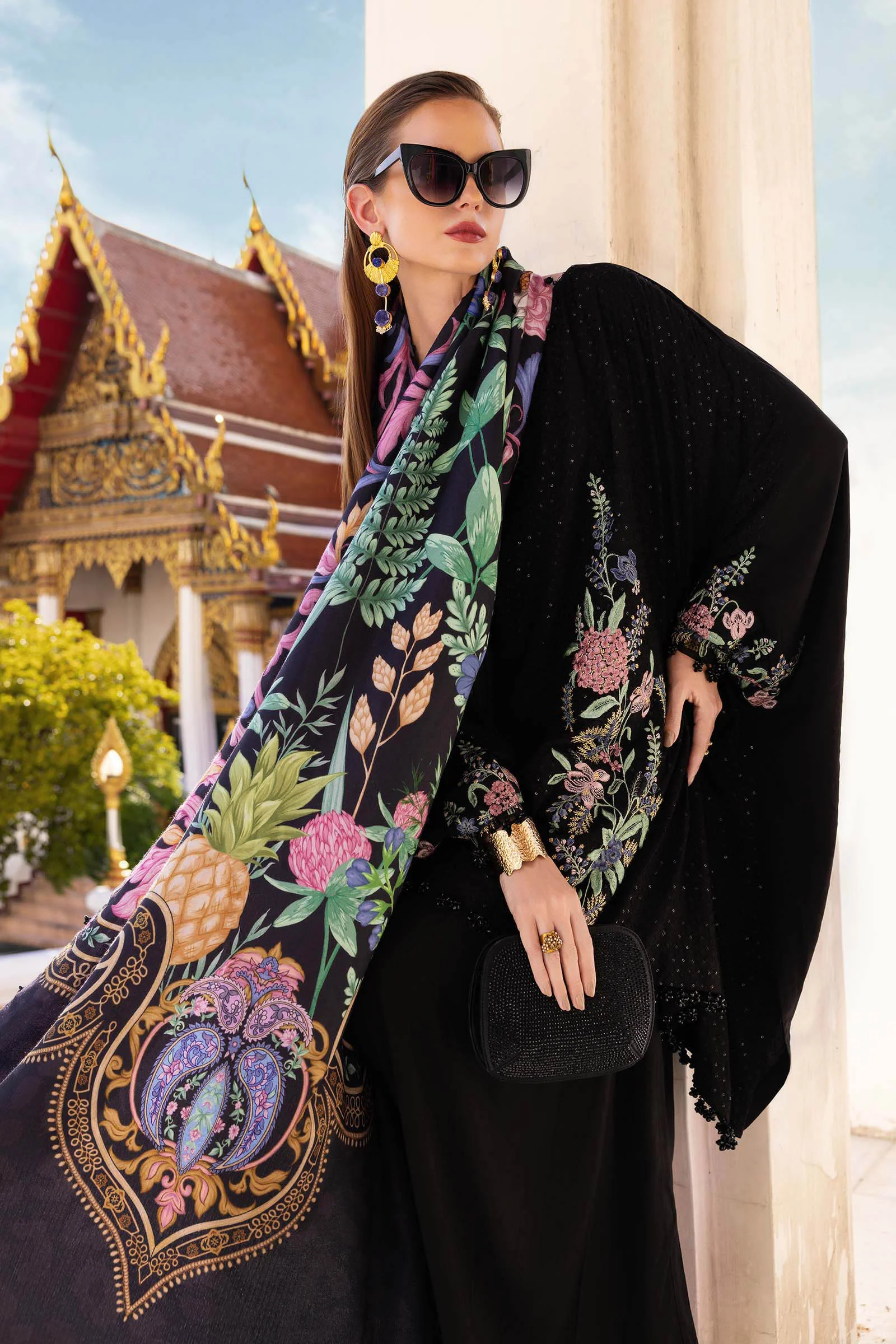 3 Piece Unstitched Embroidered Twill Linen Suit - Image 2