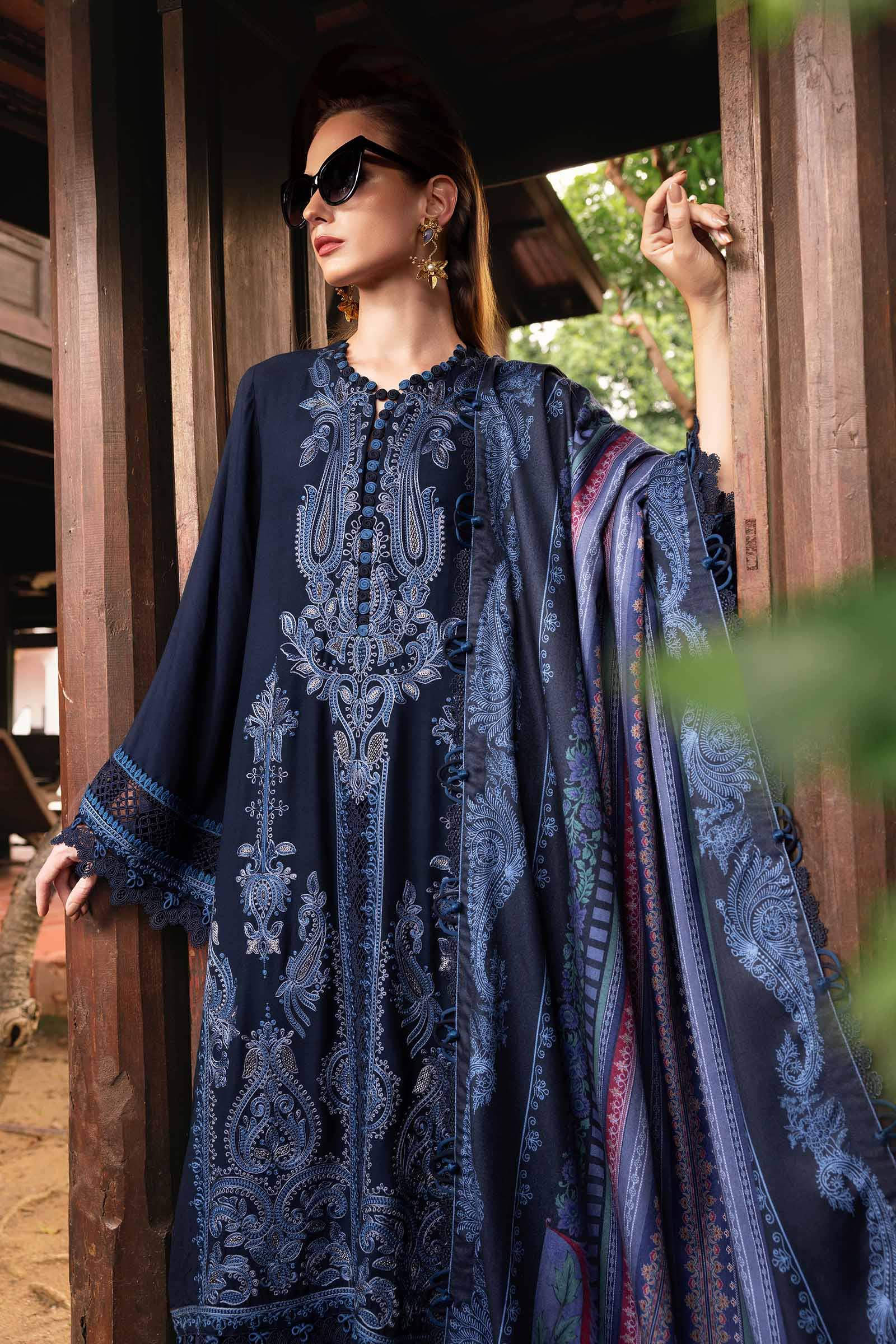 3 Piece Unstitched Embroidered Twill Linen Suit - Image 3