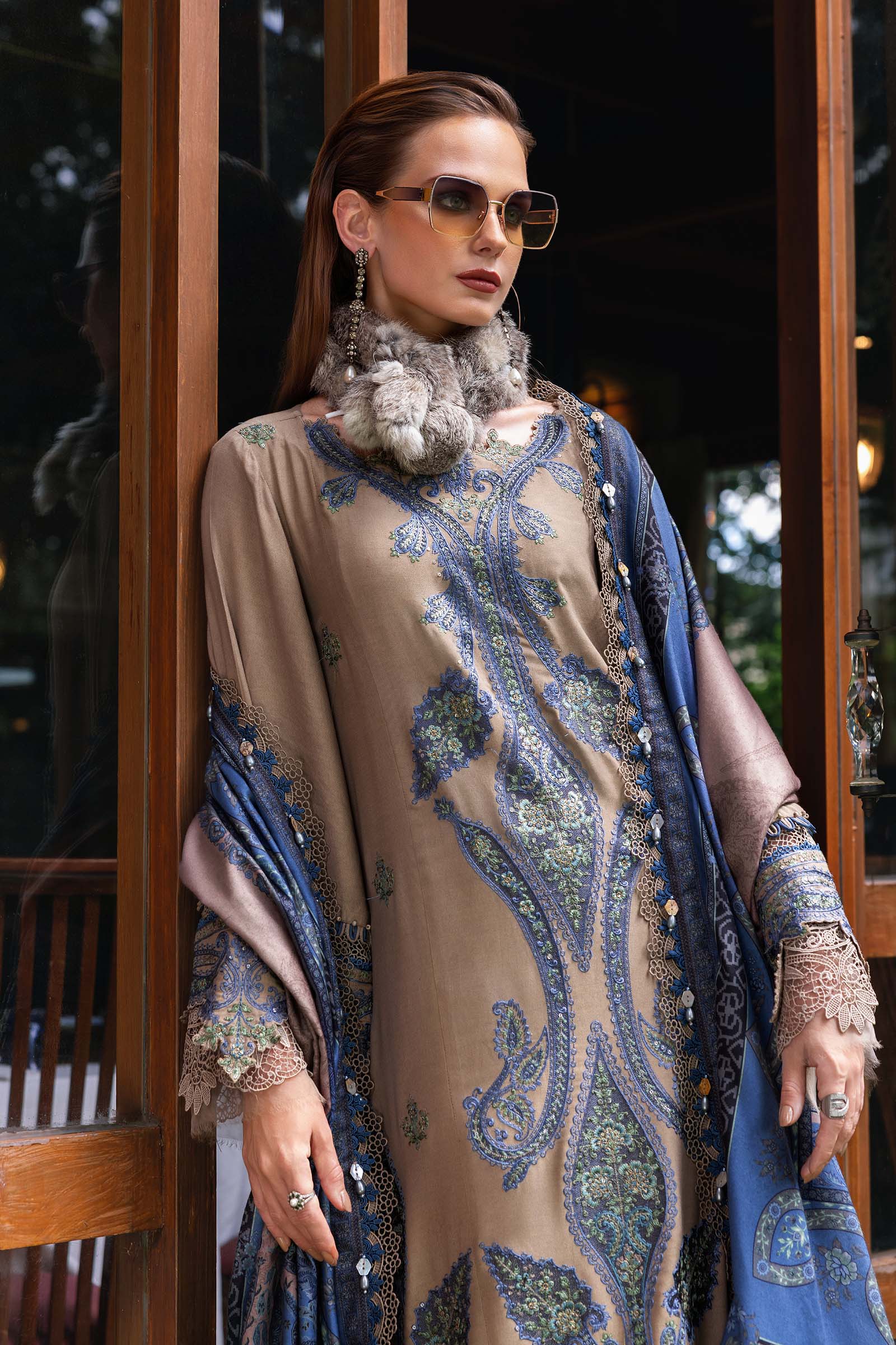 3 Piece Unstitched Embroidered Twill Linen Suit - Image 4