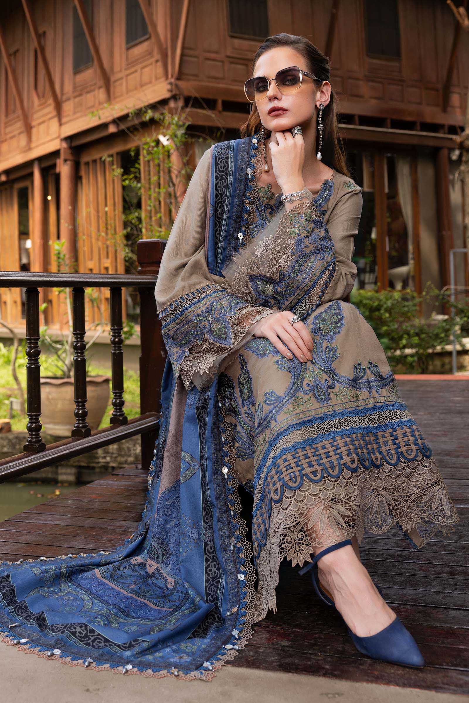 3 Piece Unstitched Embroidered Twill Linen Suit - Image 6