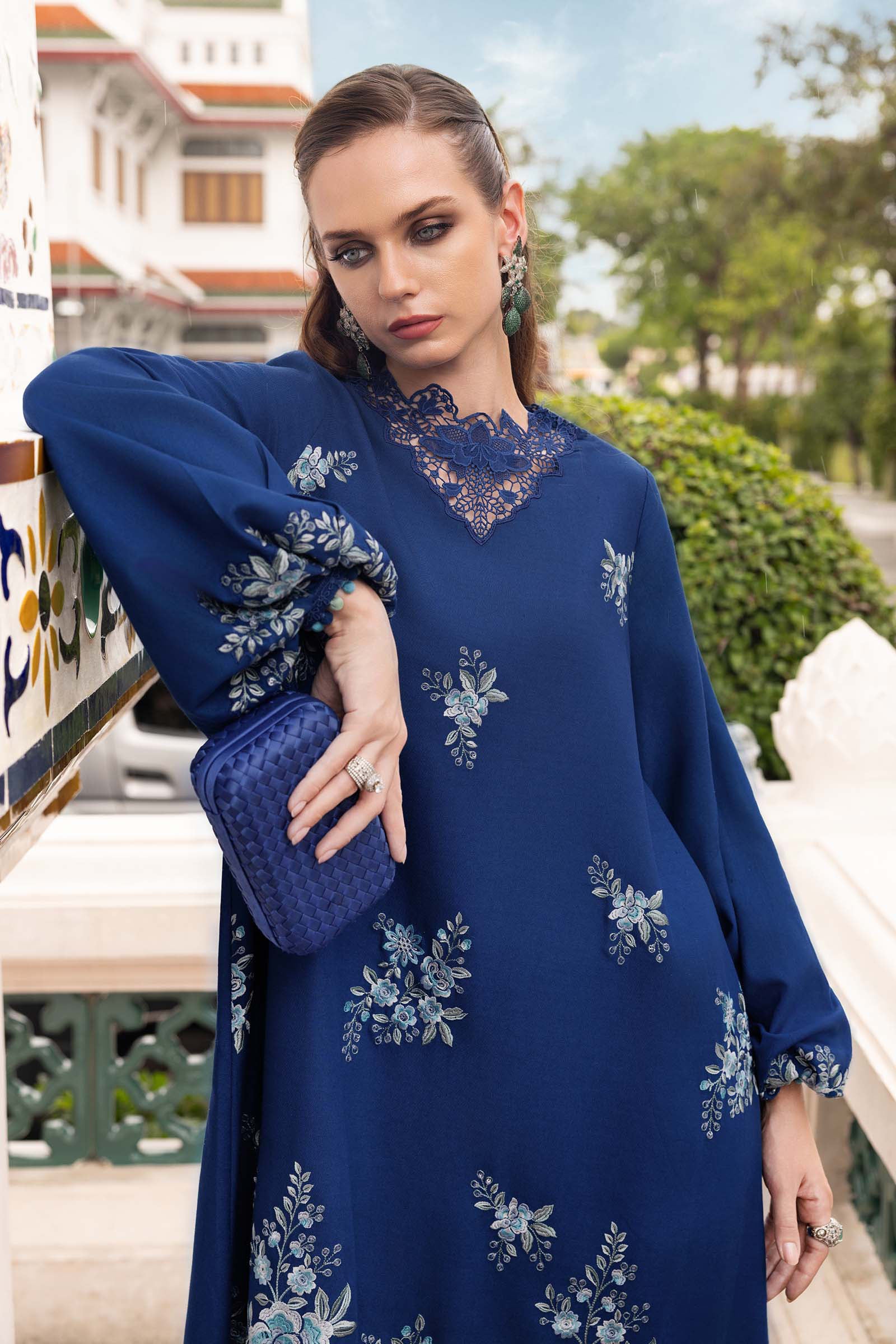 3 Piece Unstitched Embroidered Twill Linen Suit - Image 2