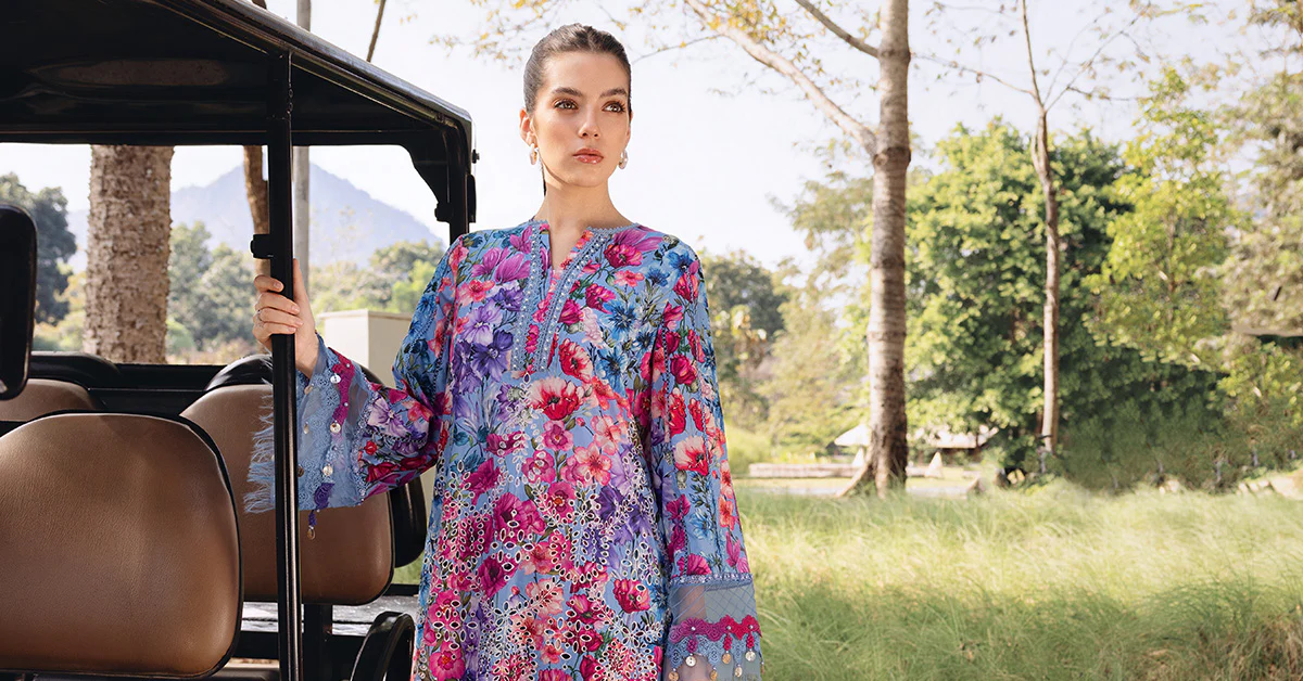 3 Piece Unstitched Embroidered Lawn Suit - Image 3