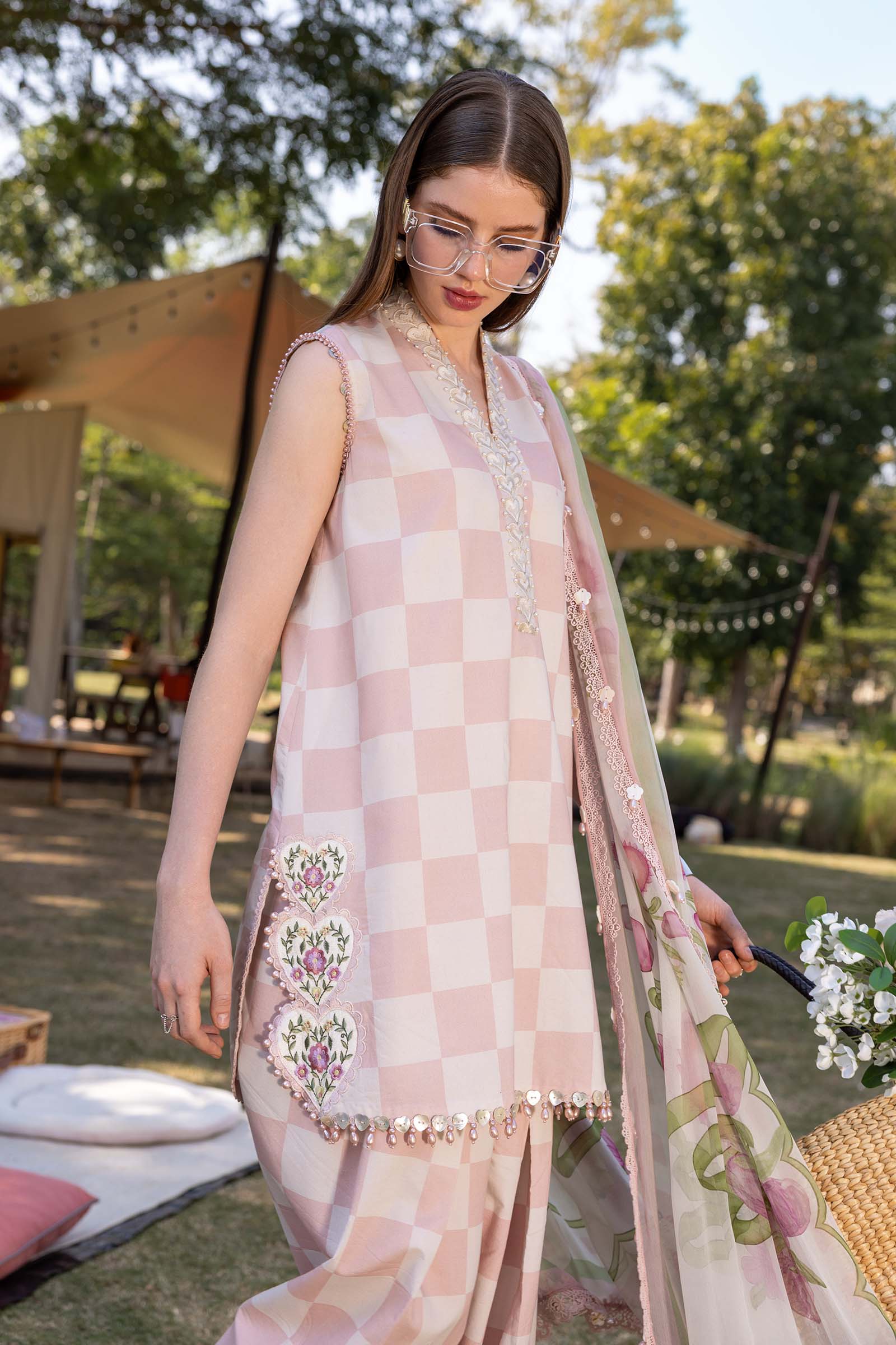 3 Piece Unstitched Embroidered Lawn Suit - Image 2