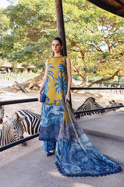 3 Piece Unstitched Embroidered Lawn Suit