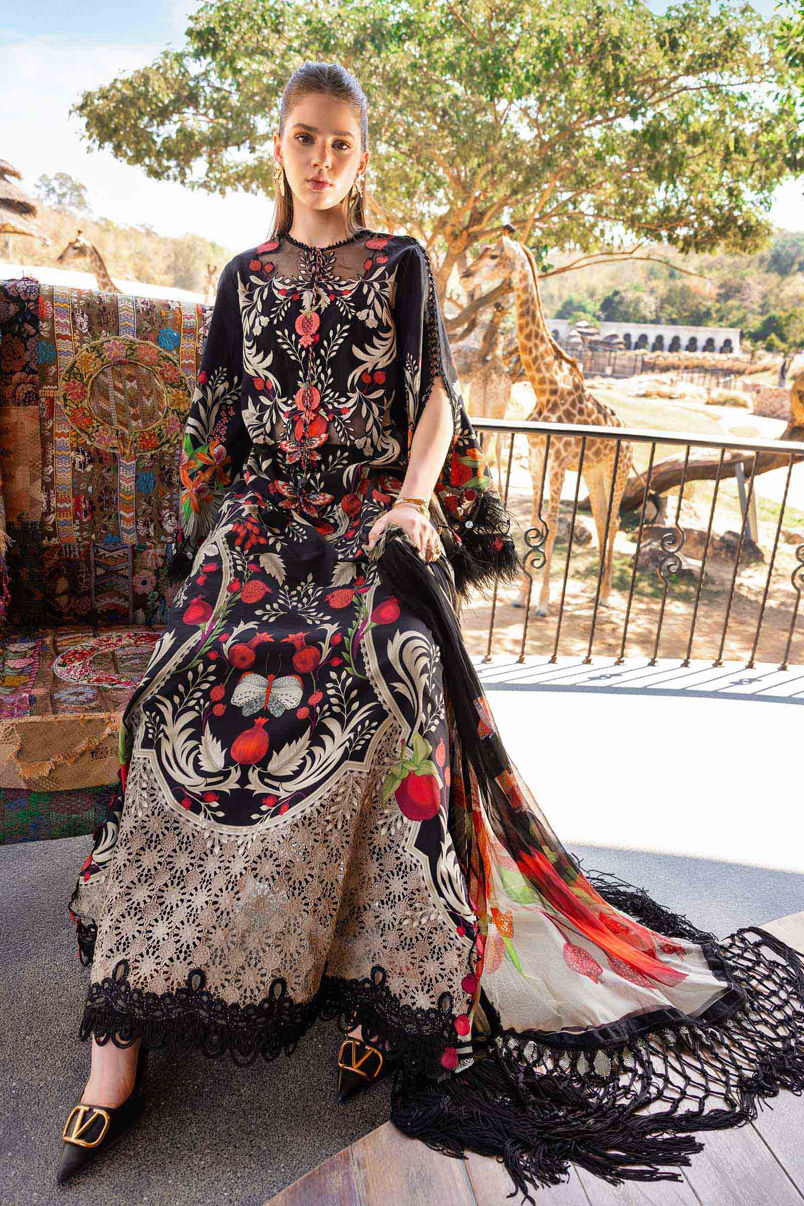 3 Piece Unstitched Embroidered Lawn Suit - Image 3
