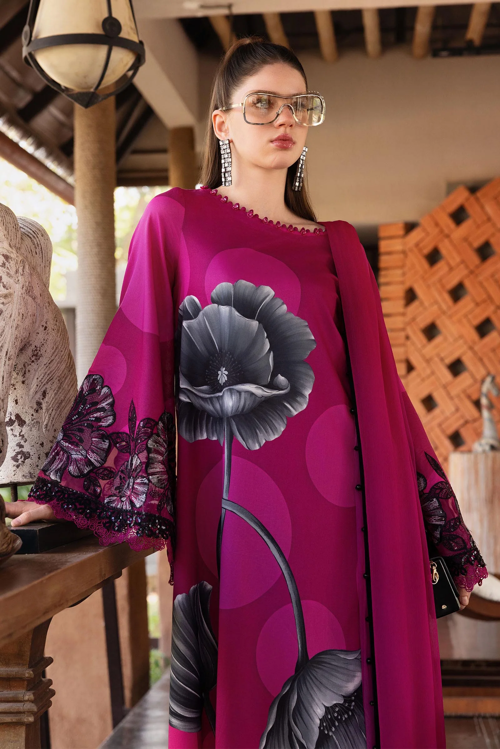 3 Piece Unstitched Embroidered Lawn Suit - Image 2