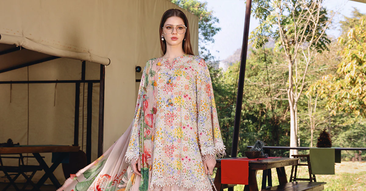 3 Piece Unstitched Embroidered Lawn Suit - Image 3