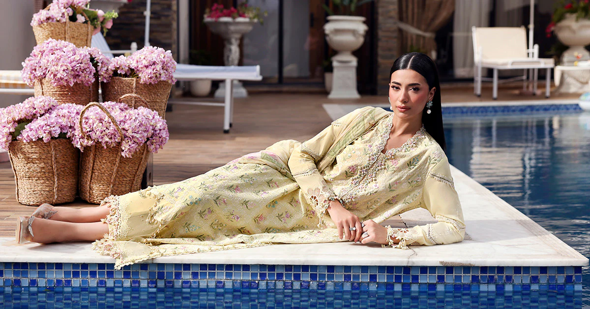 3 Piece Unstitched Embroidered Lawn Suit - Image 12