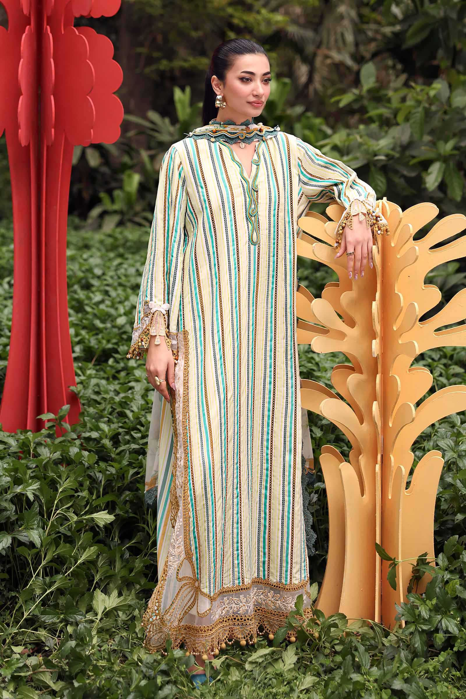 3 Piece Unstitched Embroidered Jacquard Suit - Image 5