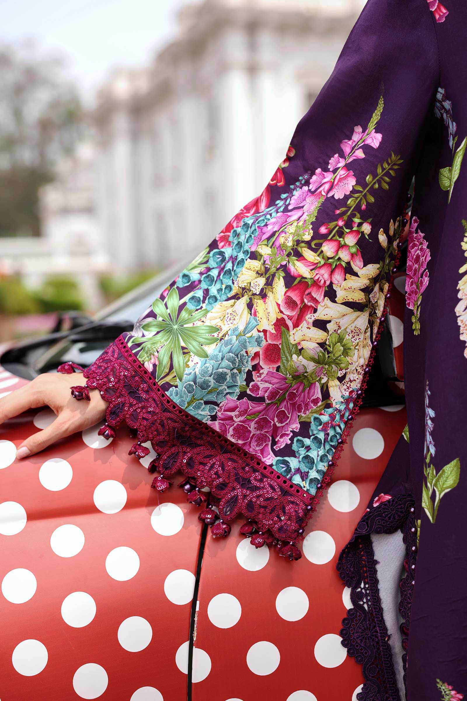3 Piece Unstitched Embroidered Lawn Suit - Image 9