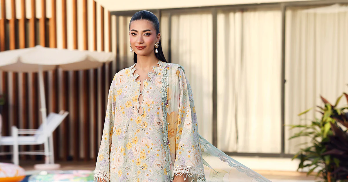 3 Piece Unstitched Embroidered Lawn Suit - Image 5