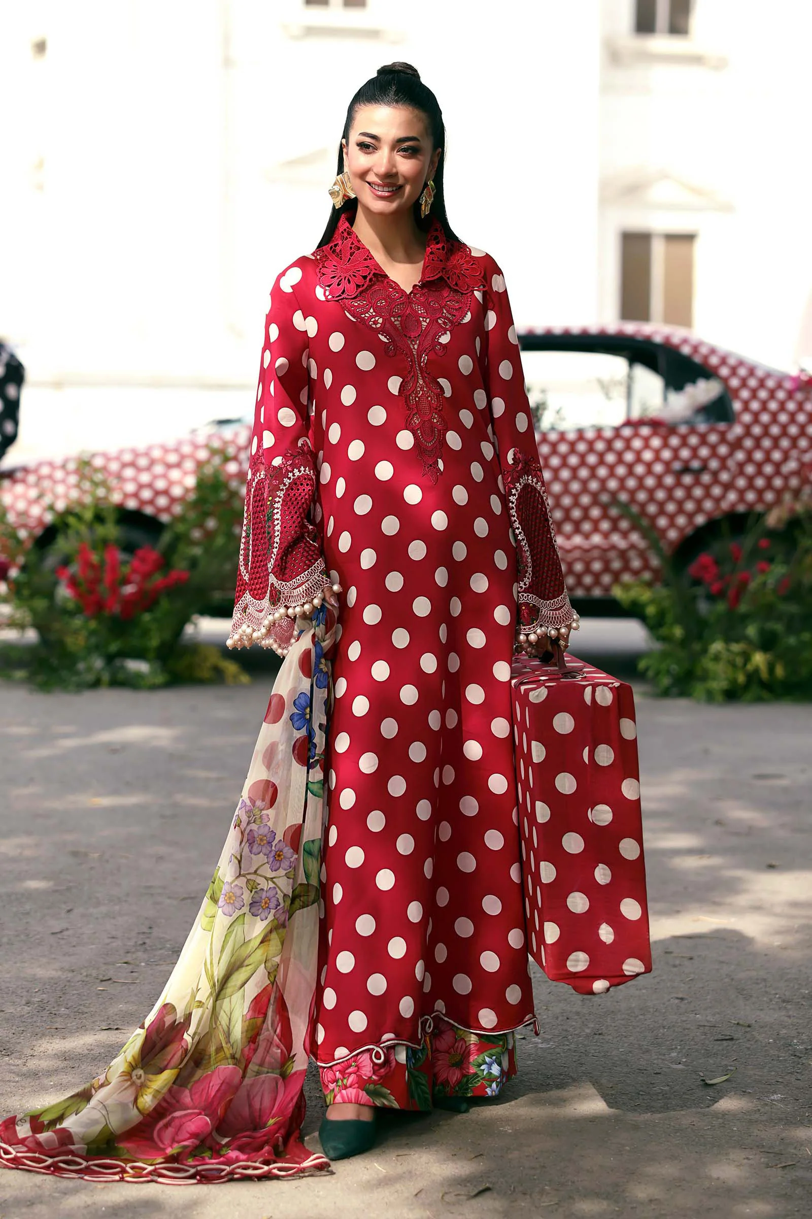 3 Piece Unstitched Embroidered Lawn Suit