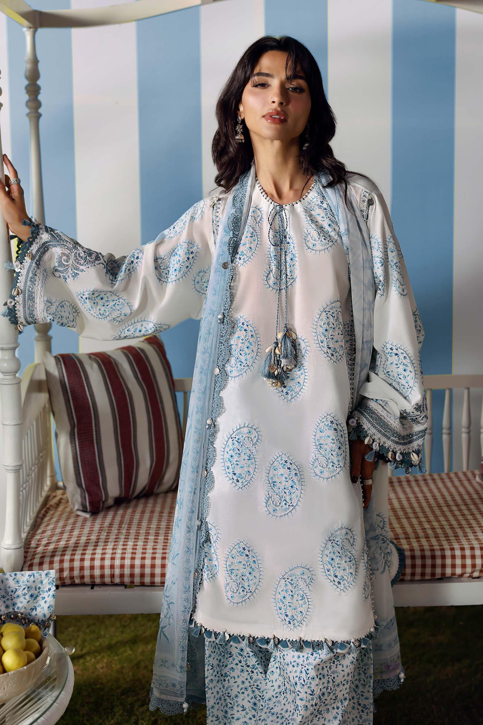 3 Piece Unstitched Embroidered Lawn Suit - Image 2
