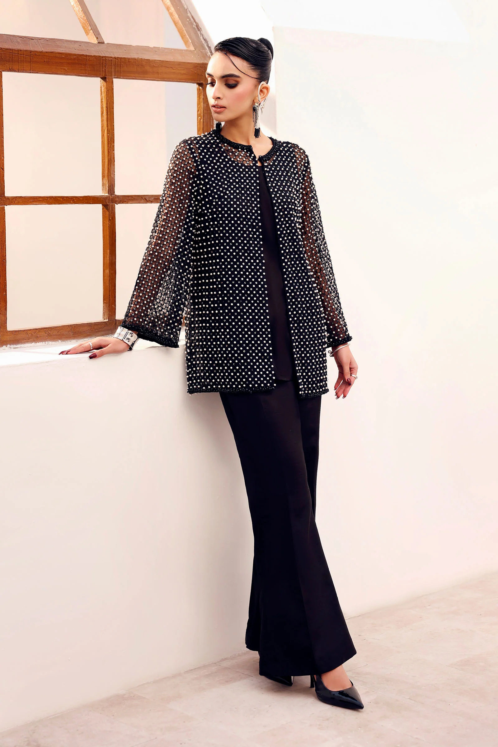 3 Piece Embroidered Organza Suit - Image 5