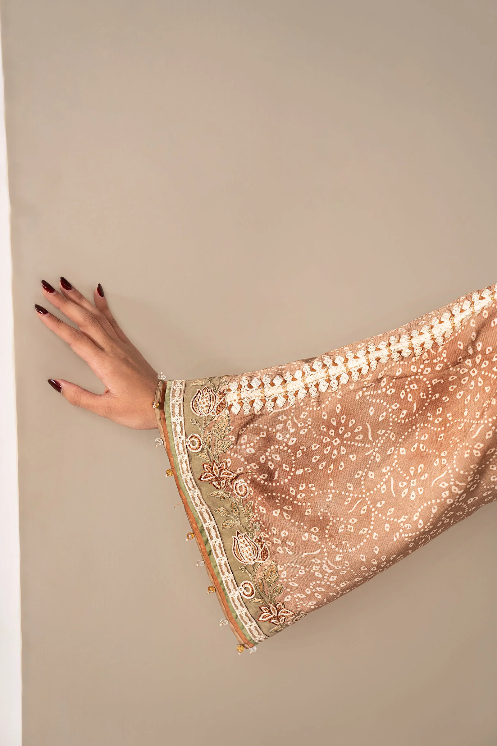 3 Piece Embroidered Silk Suit - Image 8