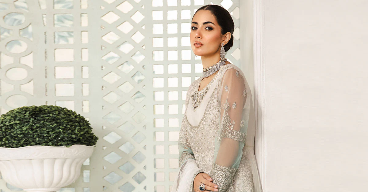 3 Piece Embroidered Organza Suit - Image 5