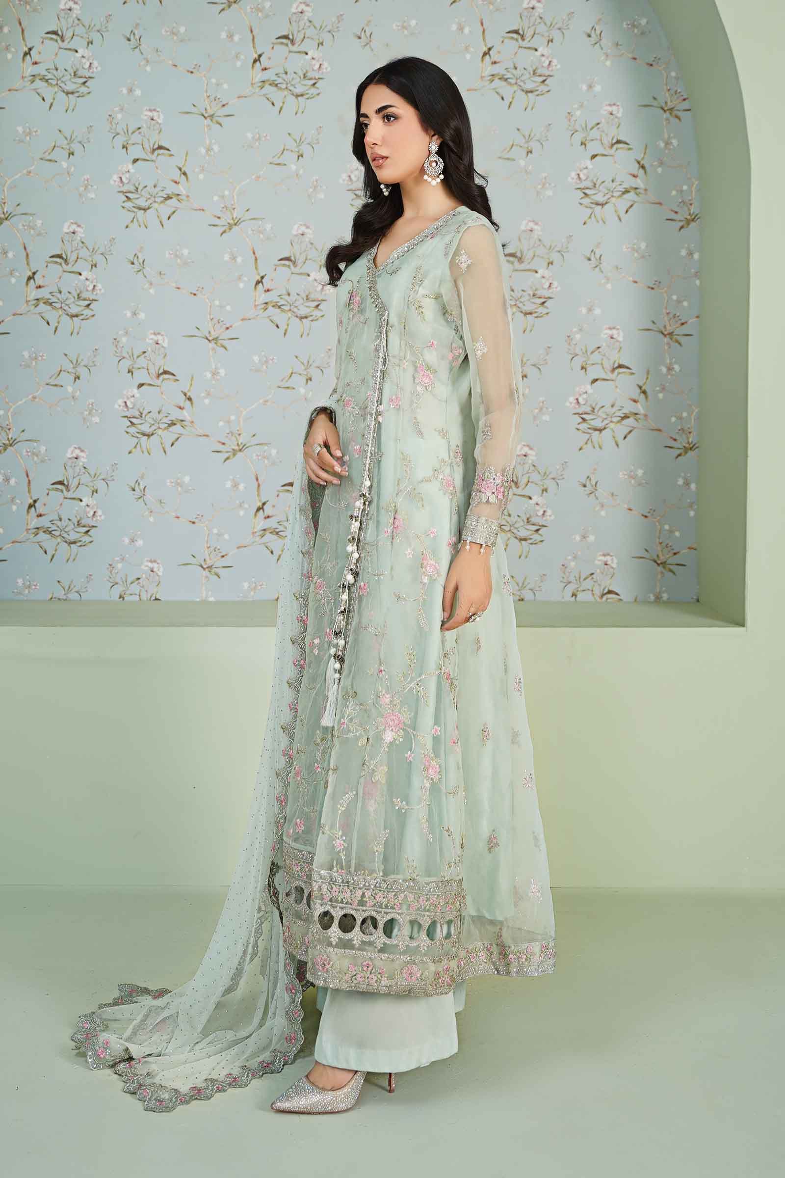 3 Piece Embroidered Organza Suit - Image 5