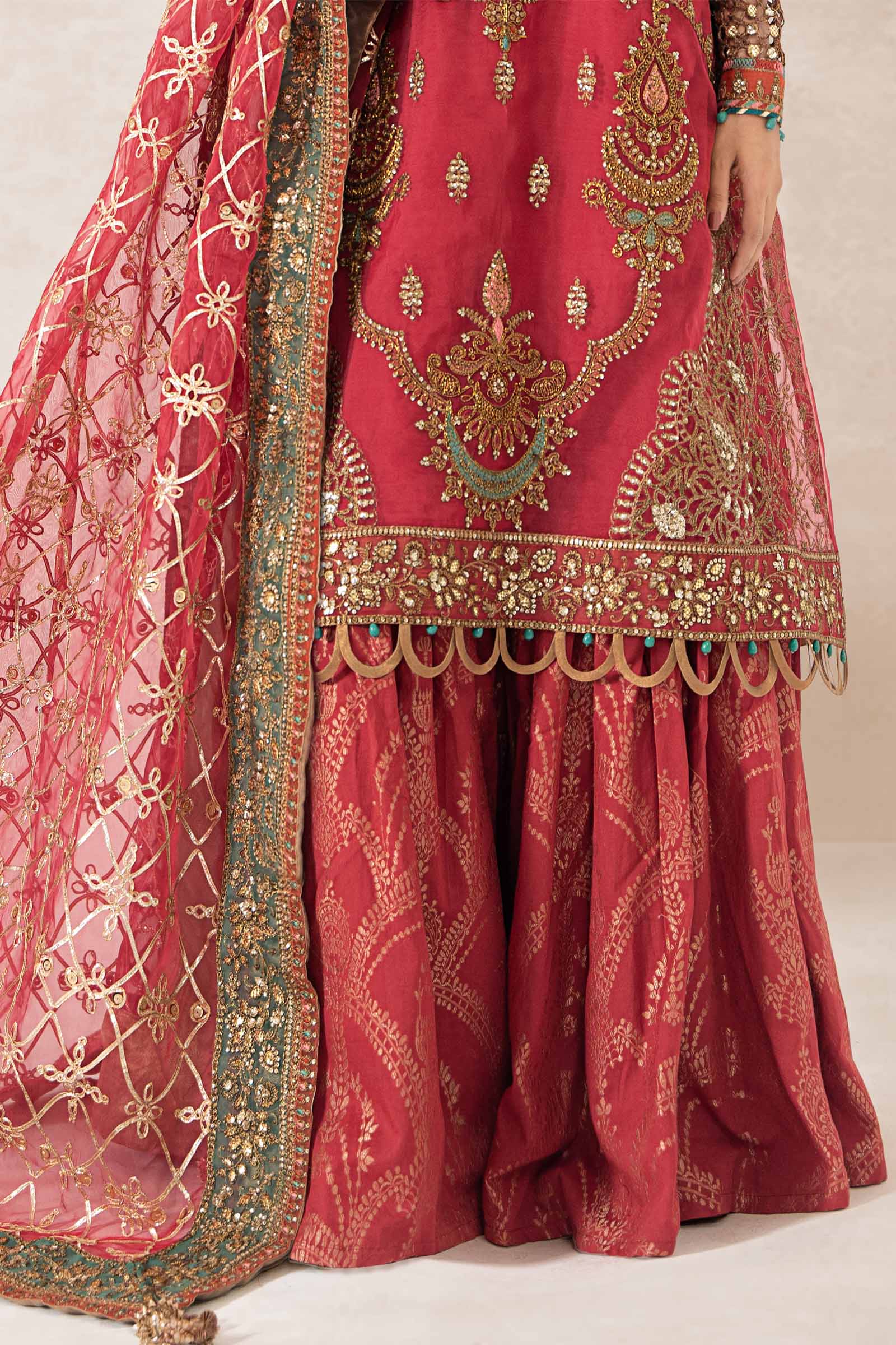 3 Piece Embroidered Organza Suit - Image 4