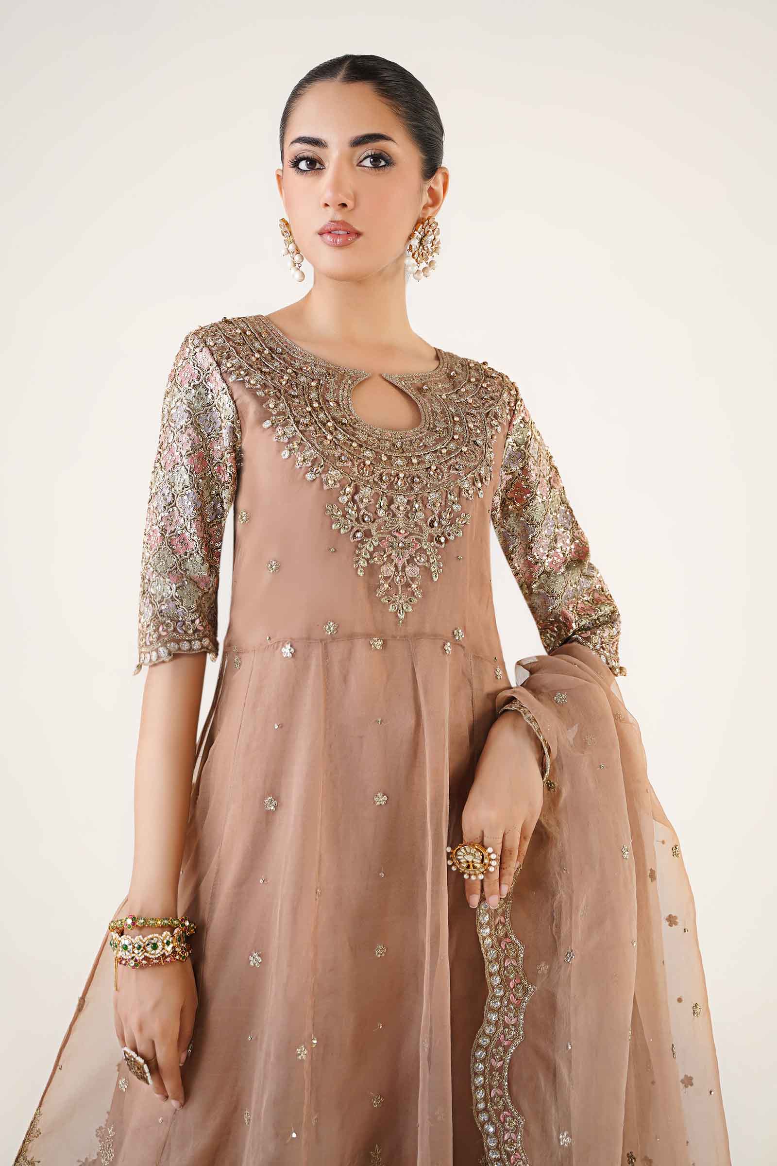 3 Piece Embroidered Organza Suit - Image 2