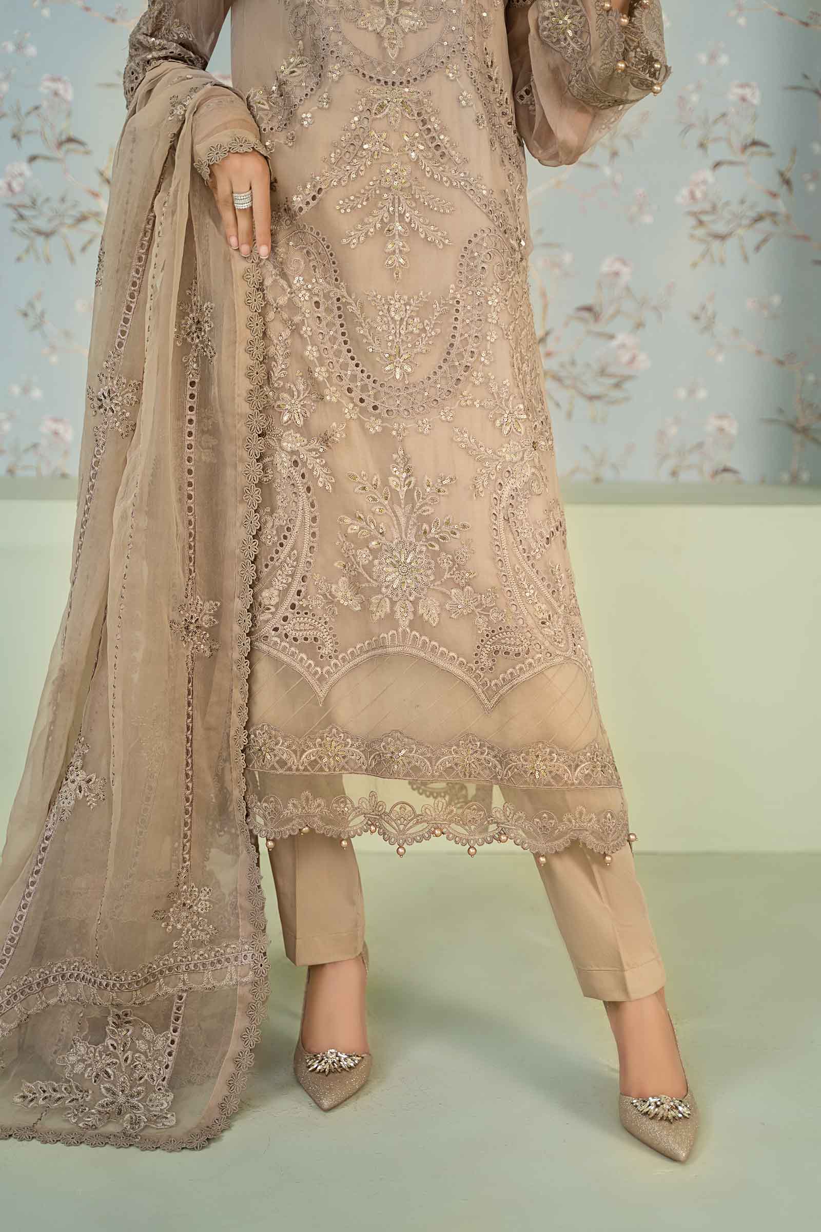 3 Piece Embroidered Chiffon Suit - Image 4