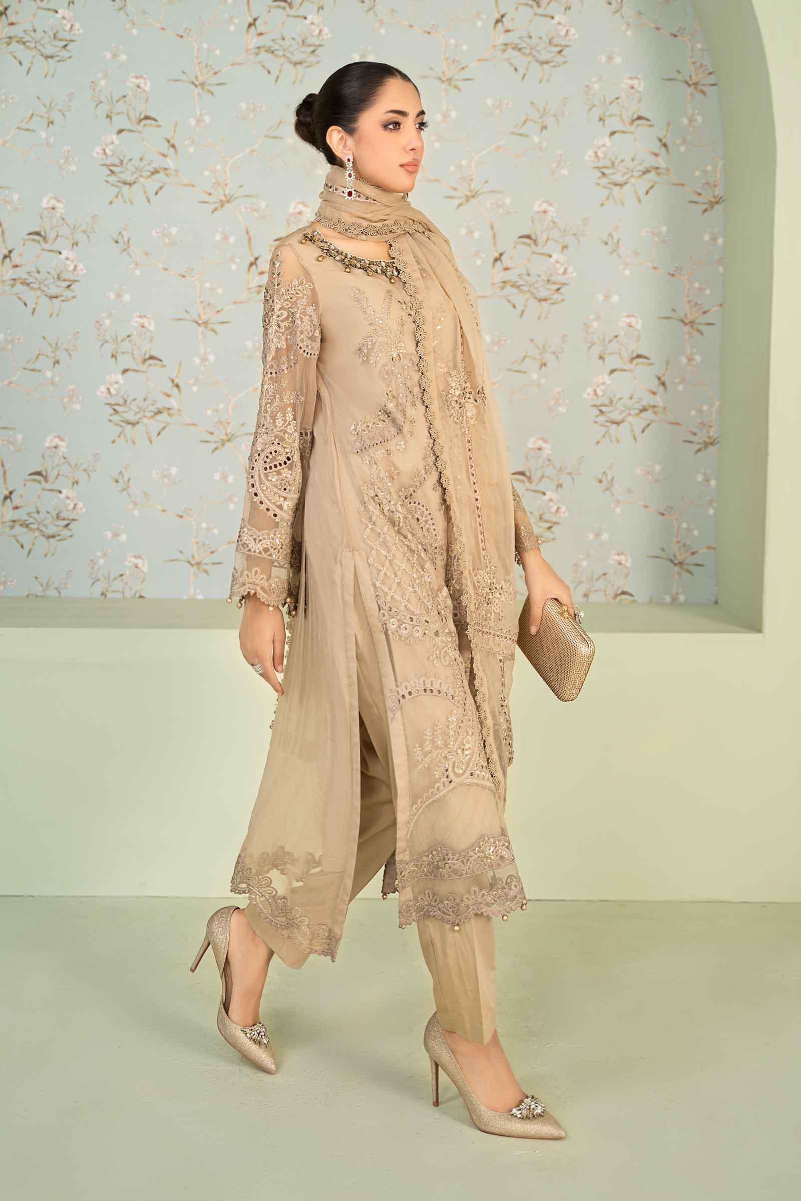 3 Piece Embroidered Chiffon Suit - Image 7