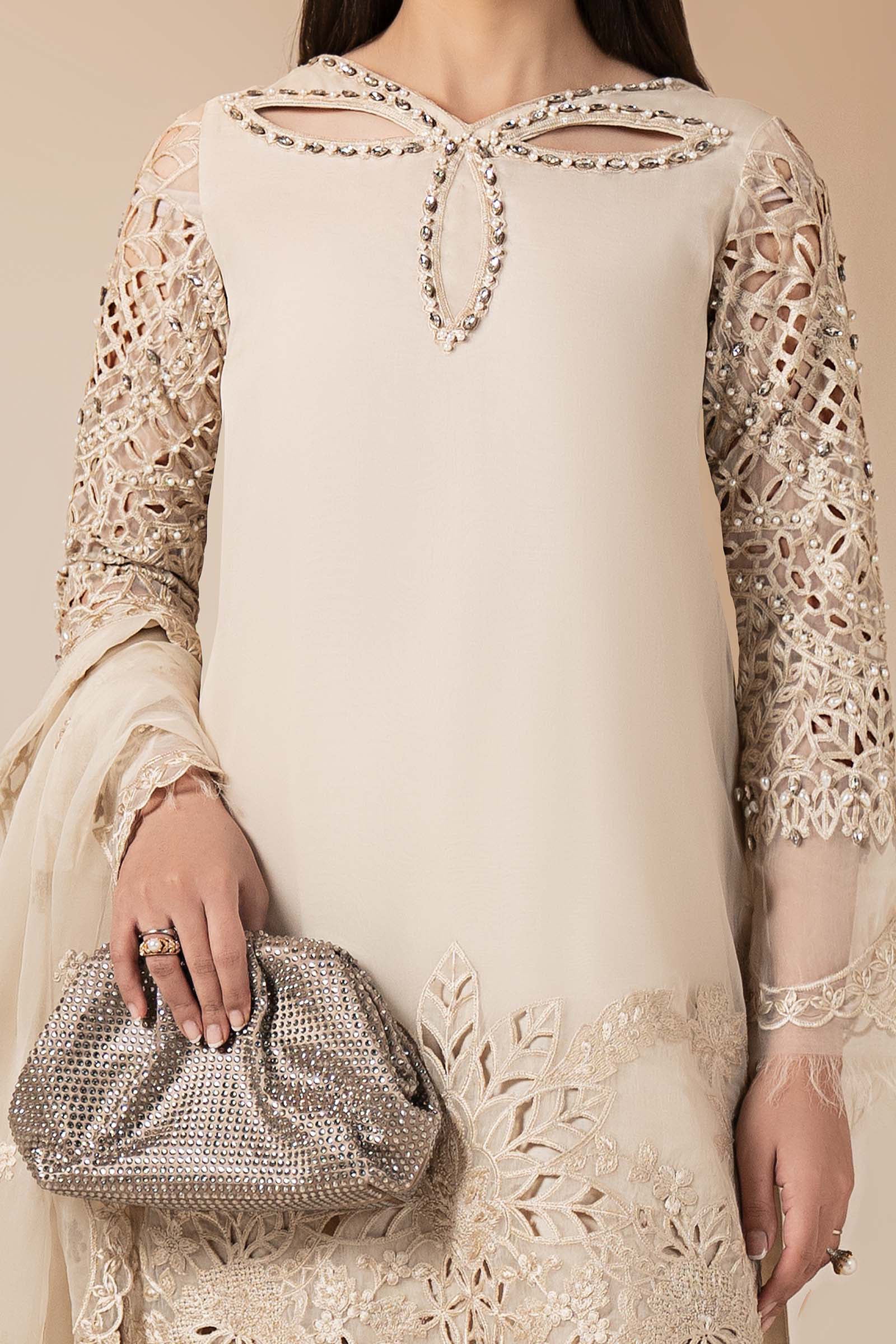 3 Piece Embroidered Organza Suit - Image 4