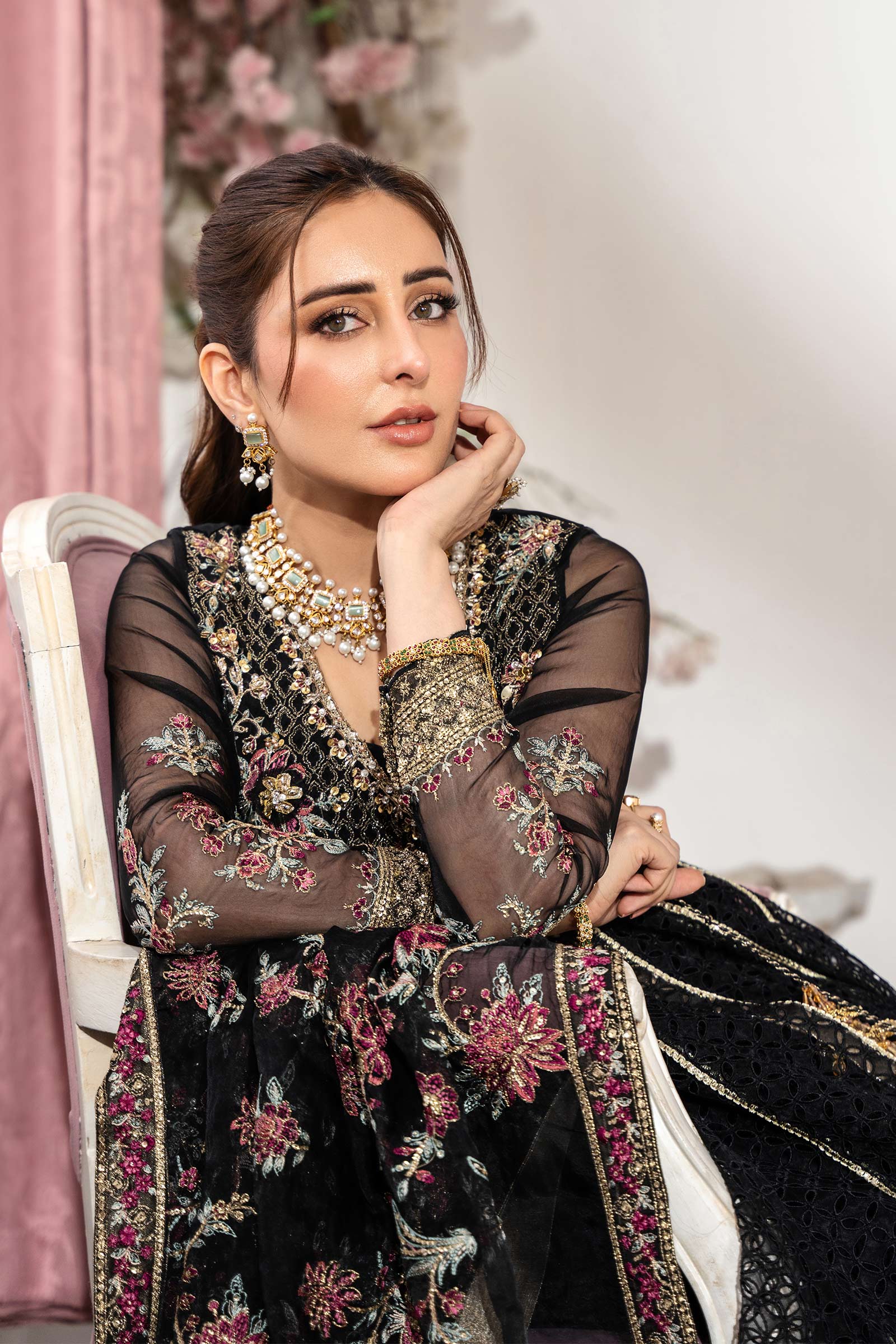 3 Piece Embroidered Organza Suit - Image 3