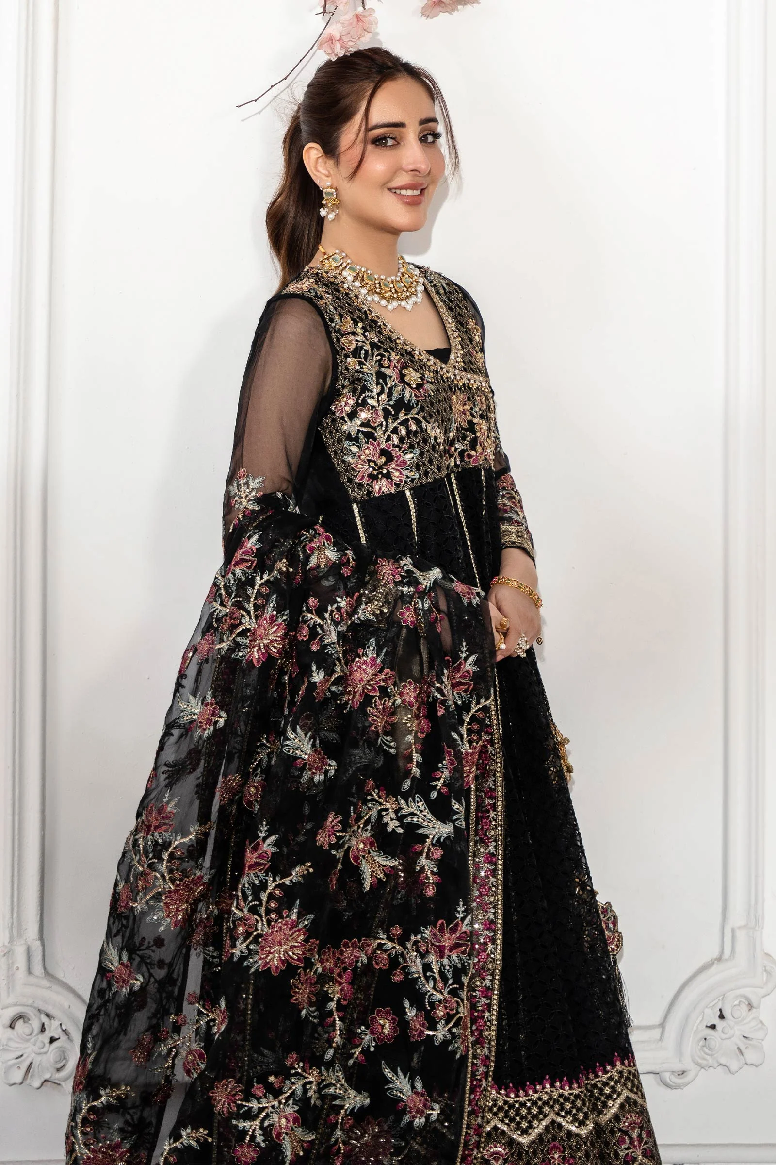 3 Piece Embroidered Organza Suit - Image 5