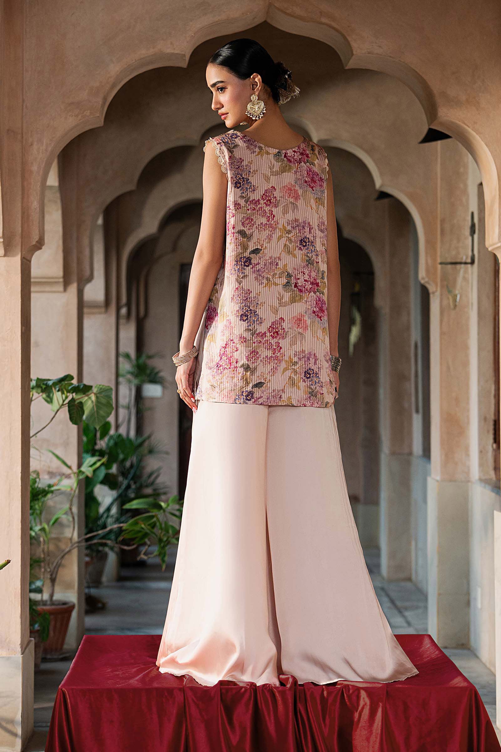 2 Piece Embroidered Textured Silk Suit - Image 8