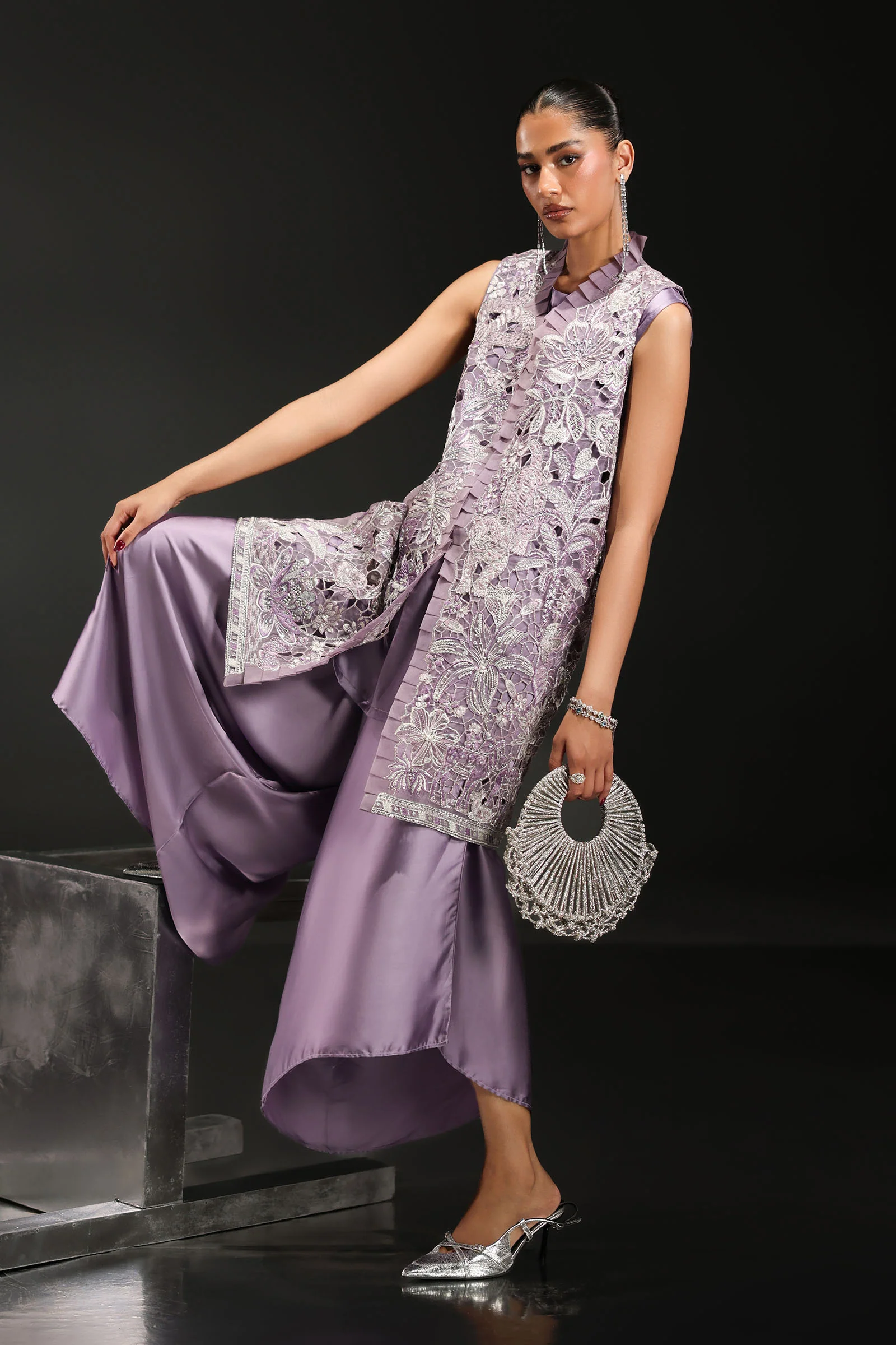 3 Piece Embroidered Organza Suit - Image 7