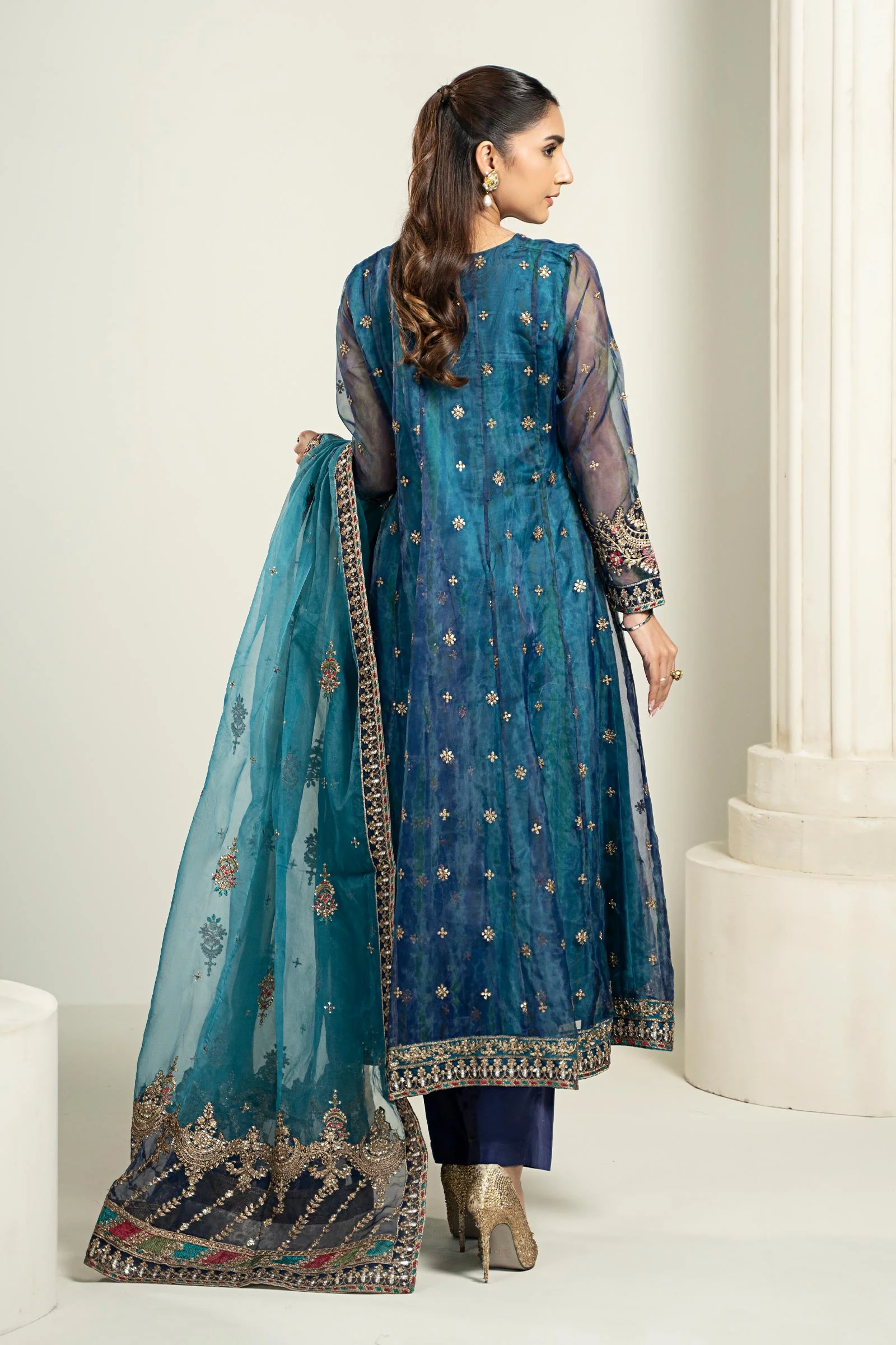 3 Piece Embroidered Frock - Image 5