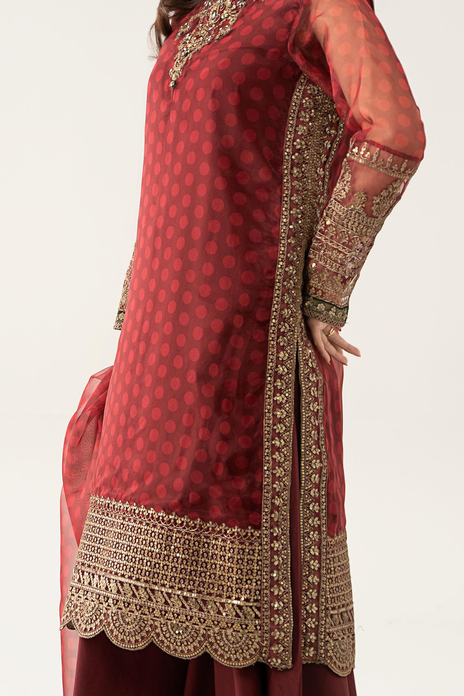 3 Piece Embroidered Suit - Image 7