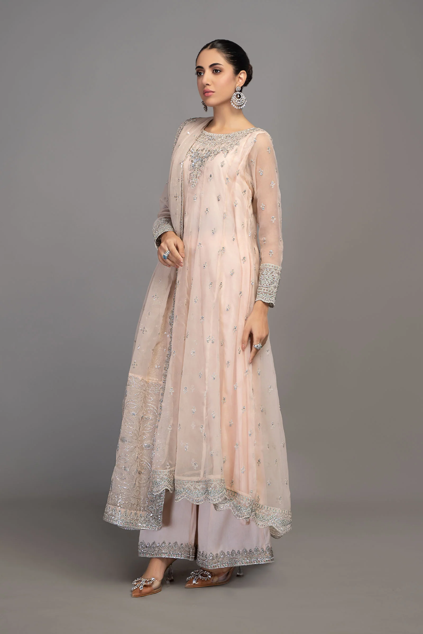 4 Piece Embroidered Frock - Image 4