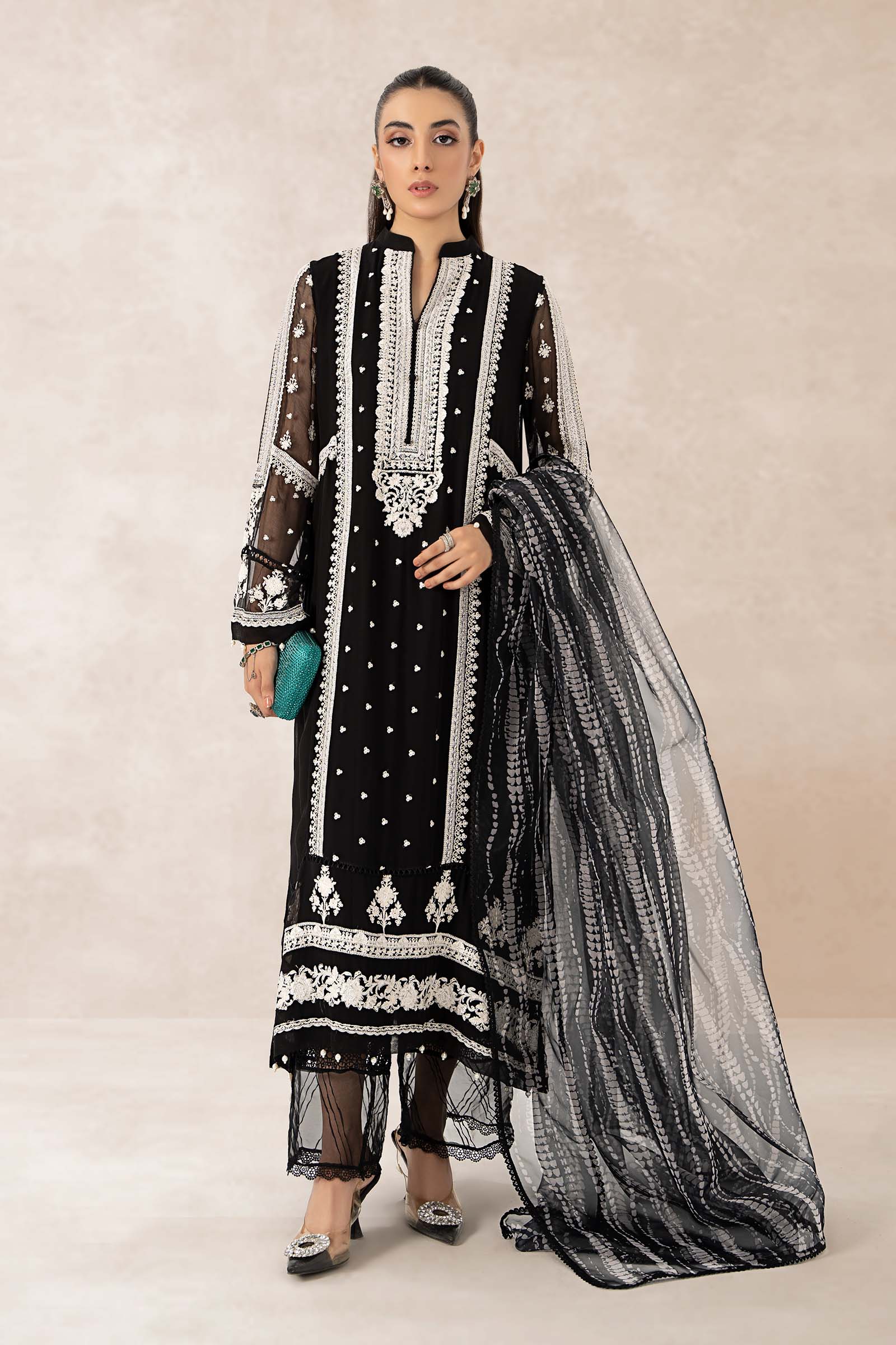 3 Piece Embroidered Suit