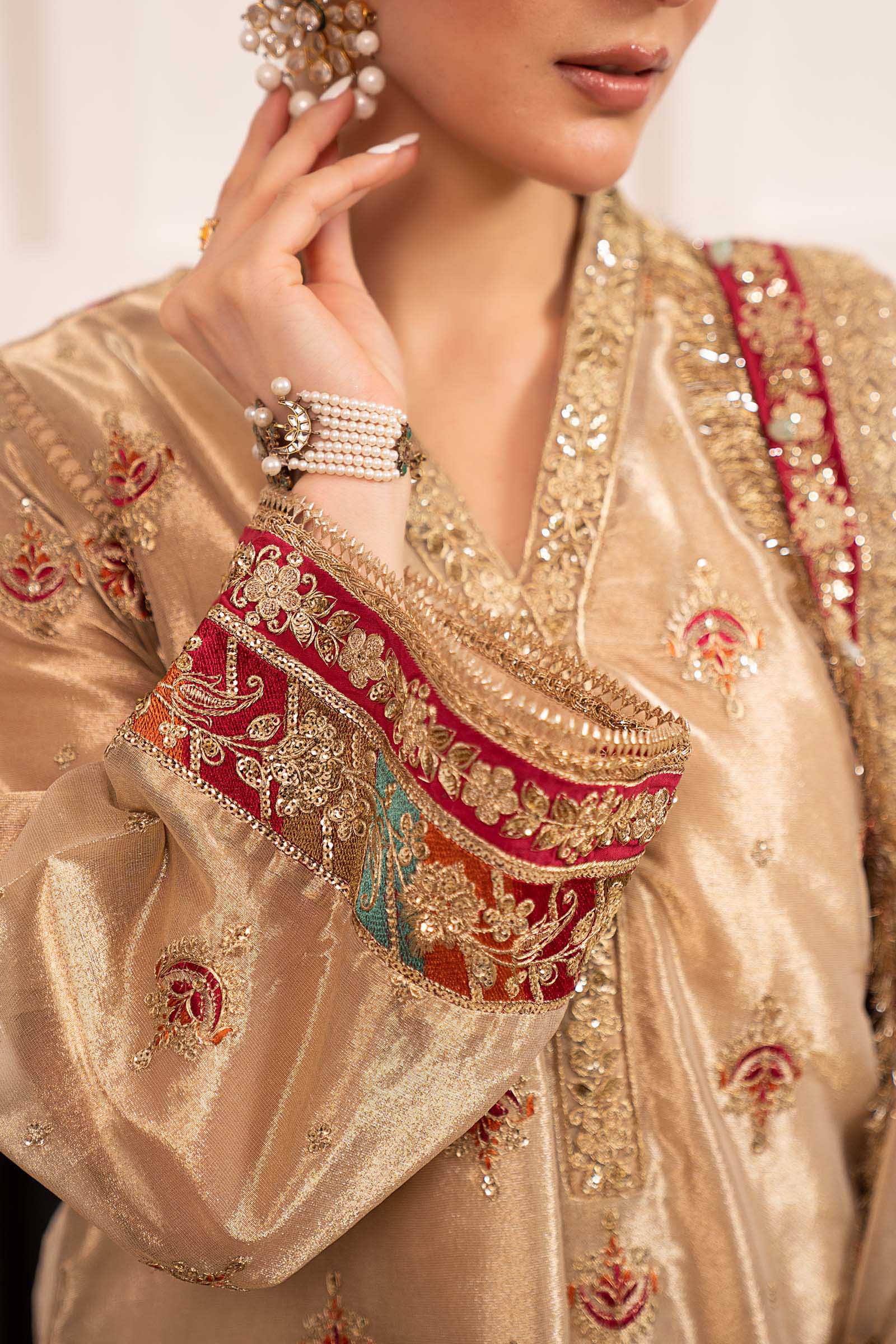 3 Piece Embroidered Tissue Suit - Image 4