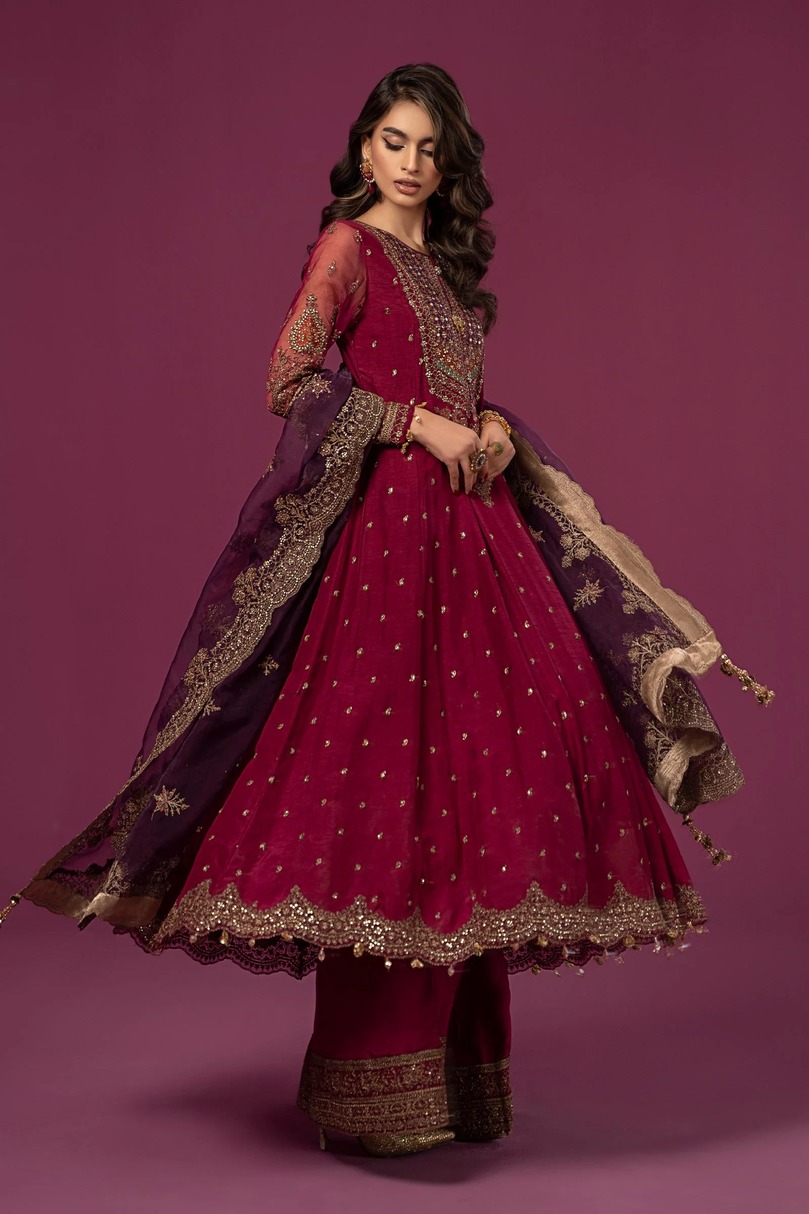 3 Piece Embroidered Raw Silk Suit - Image 10