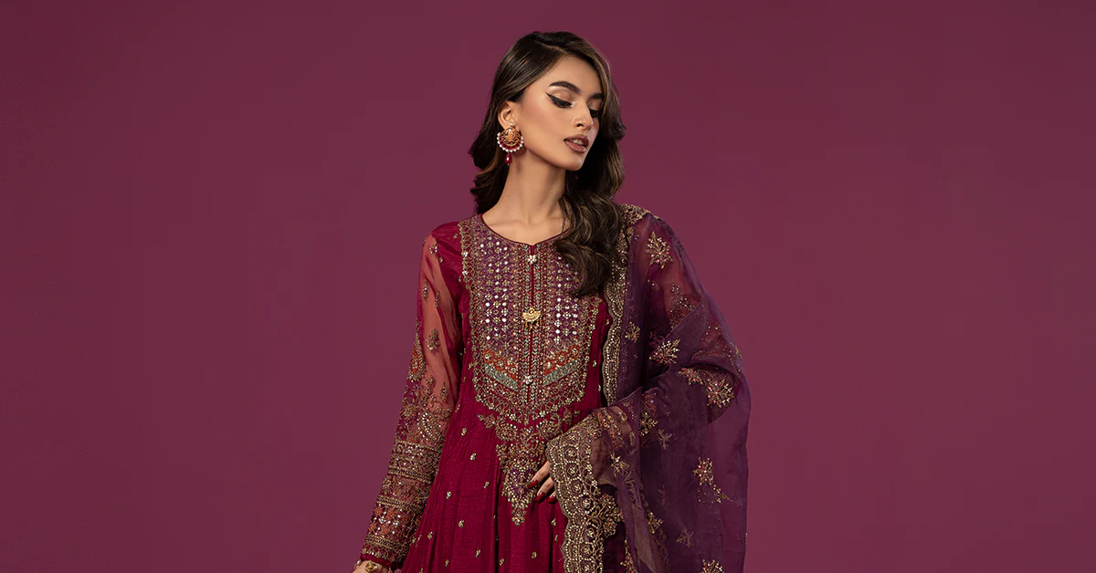 3 Piece Embroidered Raw Silk Suit - Image 13