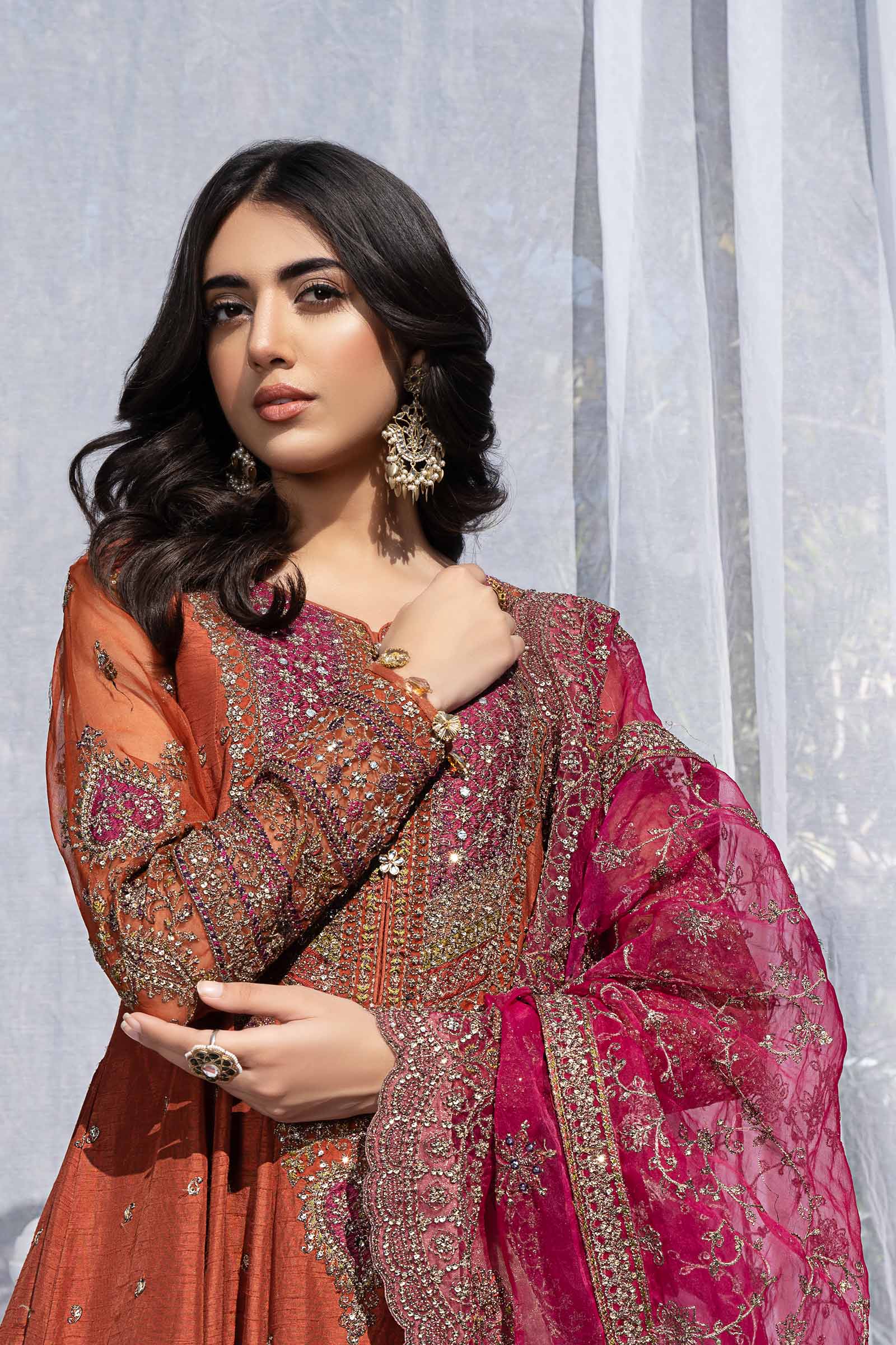 3 Piece Embroidered Raw Silk Suit - Image 4