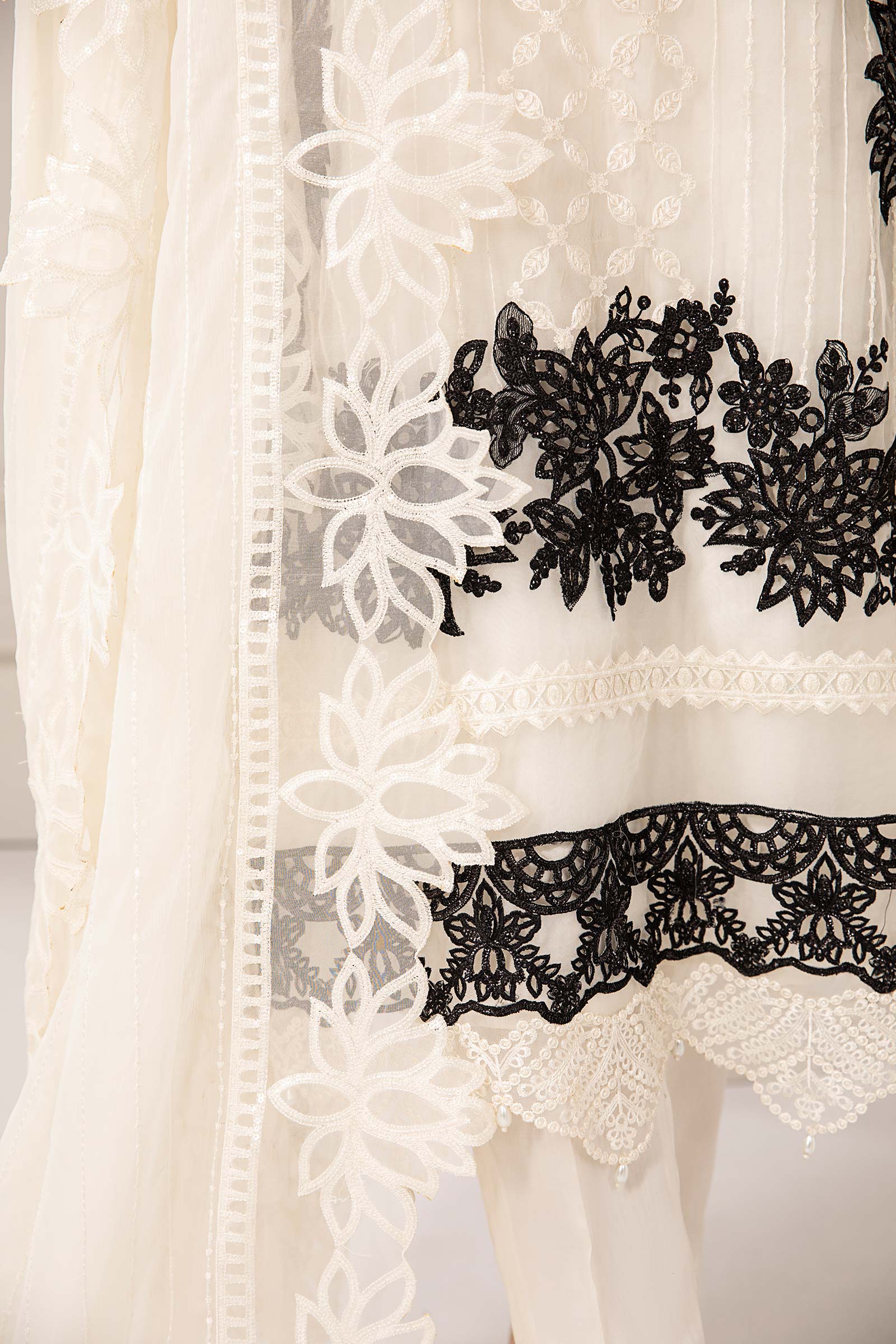 3 Piece Embroidered Organza Suit - Image 5