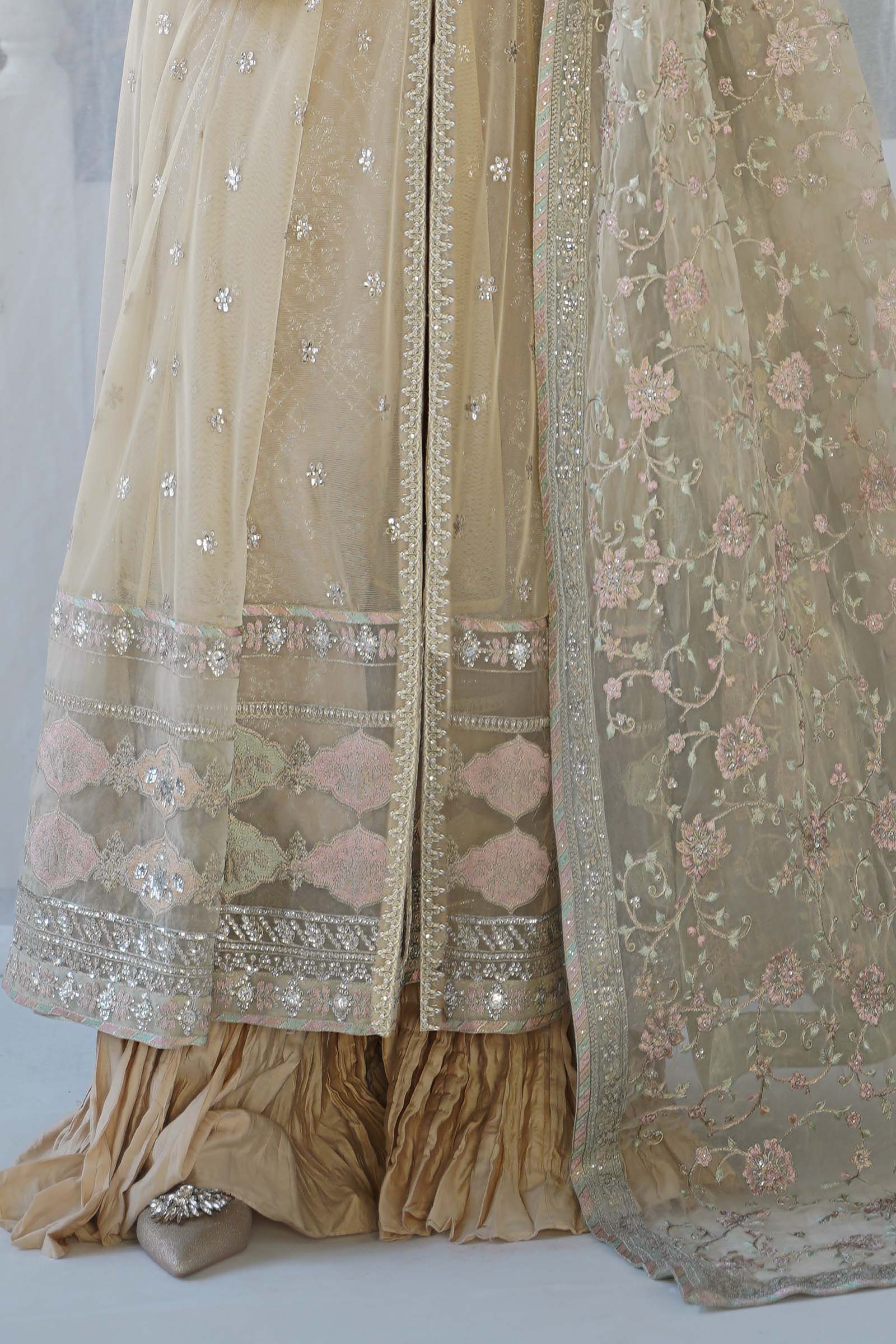 3 Piece Embroidered Net Suit - Image 9