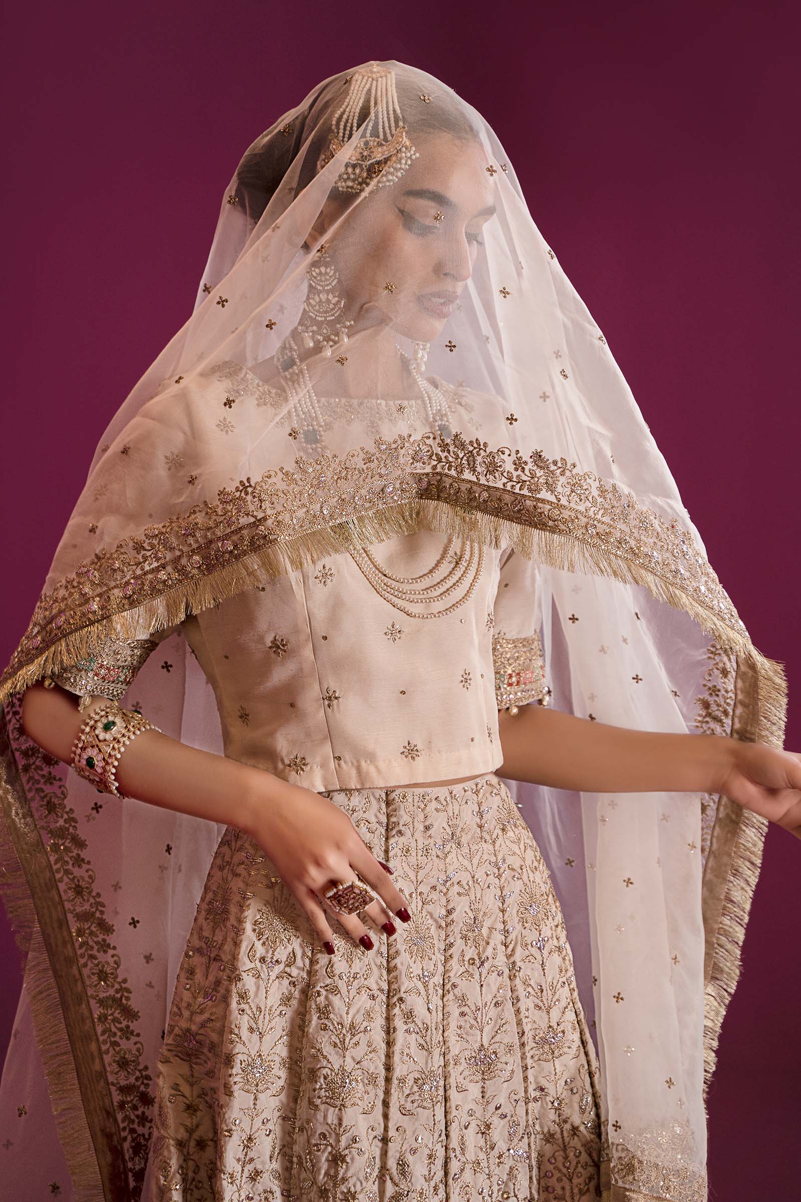 3 Piece Embroidered Raw Silk Suit - Image 5